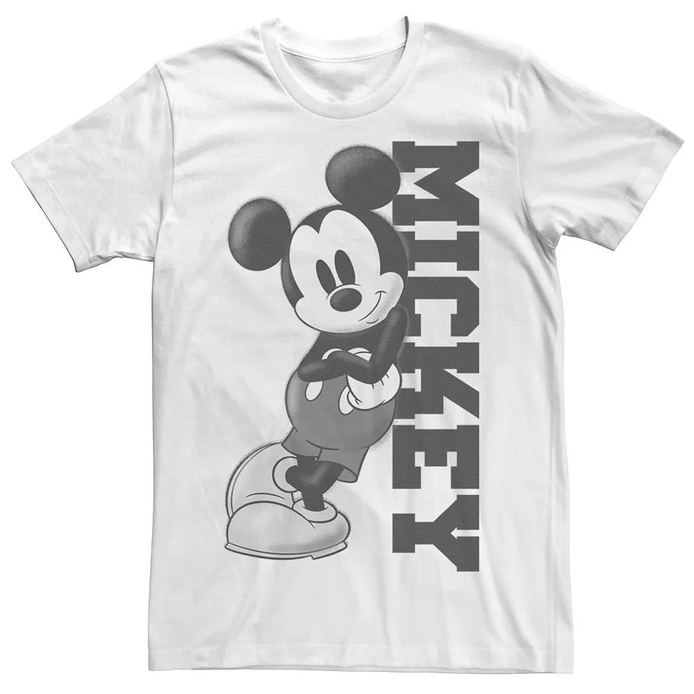 Disney's Mickey Mouse Leaning on Name Men's Tee, Size: Medium, White Product Image
