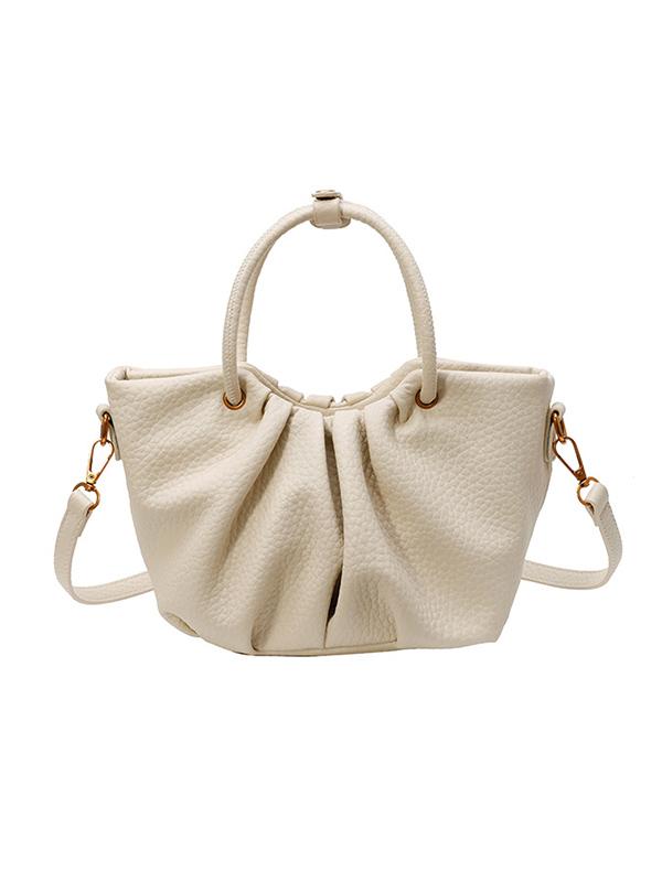 Pleated Solid Color Zipper Crossbody Bags Handbags Product Image