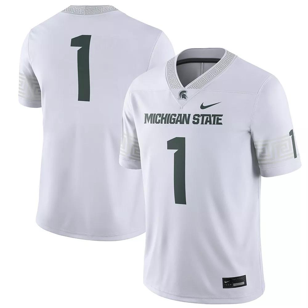 Men's Nike #1 White Michigan State Spartans Football Game Jersey,  Product Image