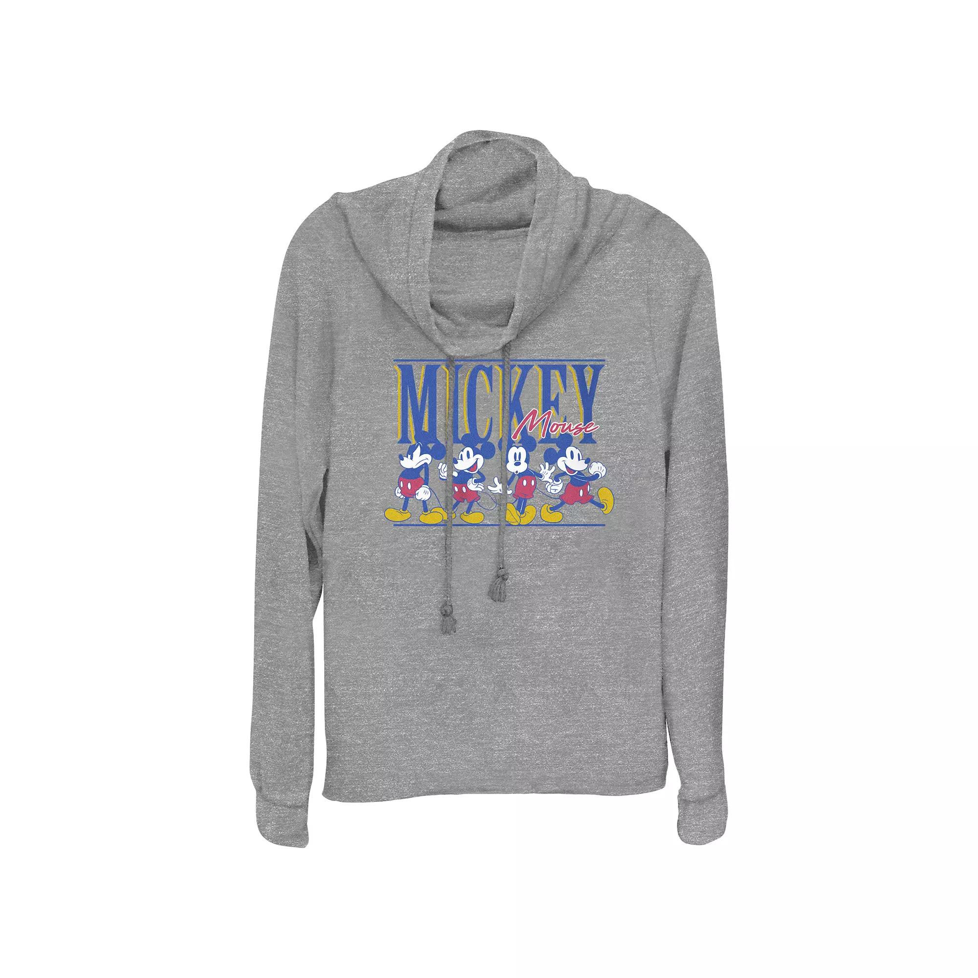 Disney's Mickey Mouse Funny Poses Women's Cowlneck Graphic Lightweight Long Sleeve,  Product Image