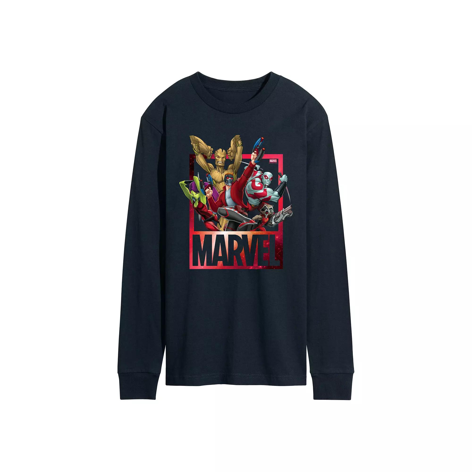 Men's Marvel Guardians Of The Galaxy Group Long Sleeve Graphic Tee,  Product Image