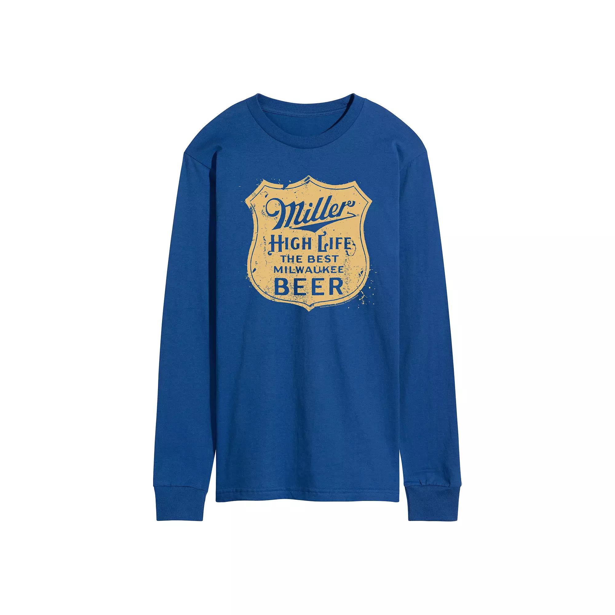 Men's Miller High Life Vintage Crest Long Sleeve Graphic Tee,  Product Image