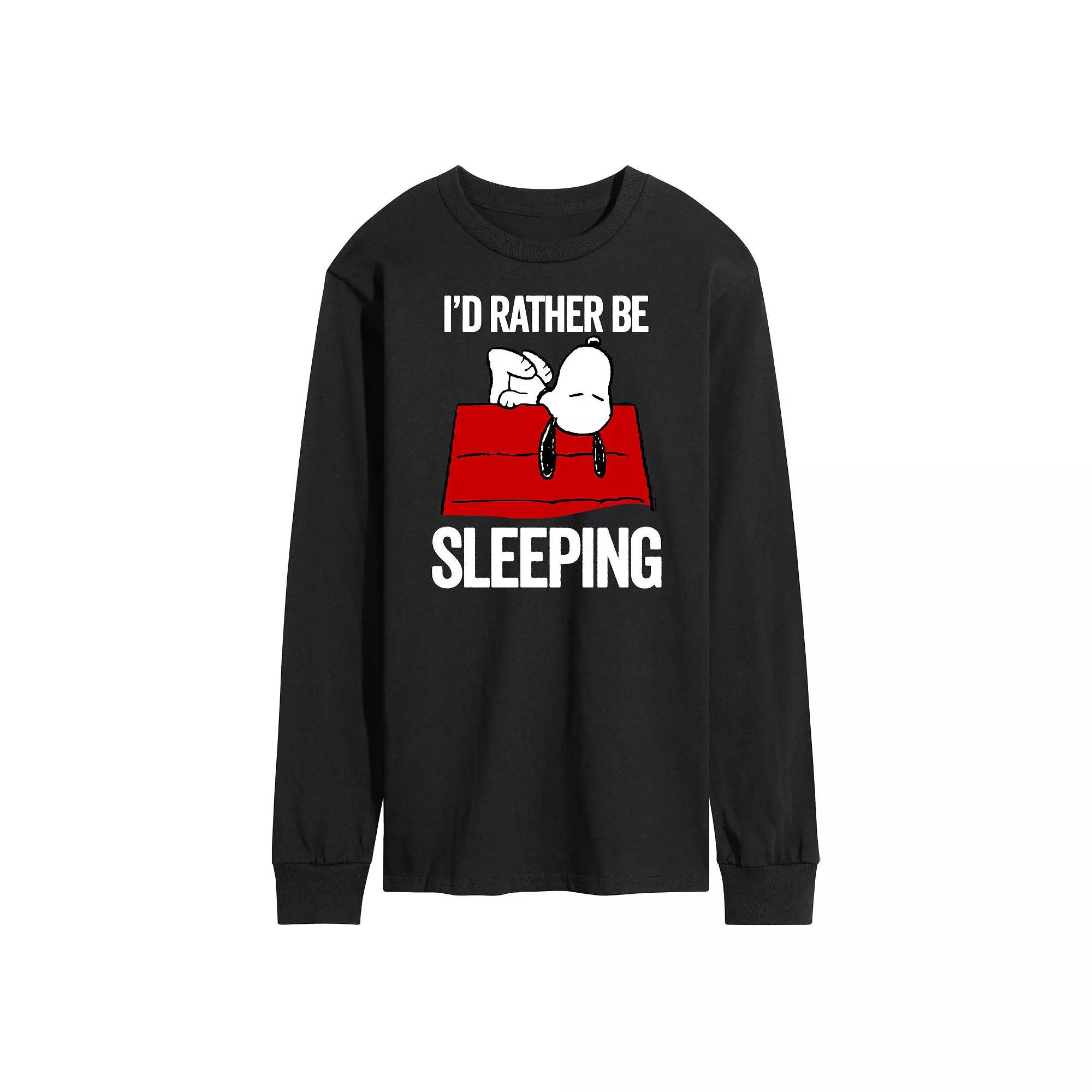 Men's Peanuts Still Sleeping Long Sleeve Graphic Tee,  Product Image