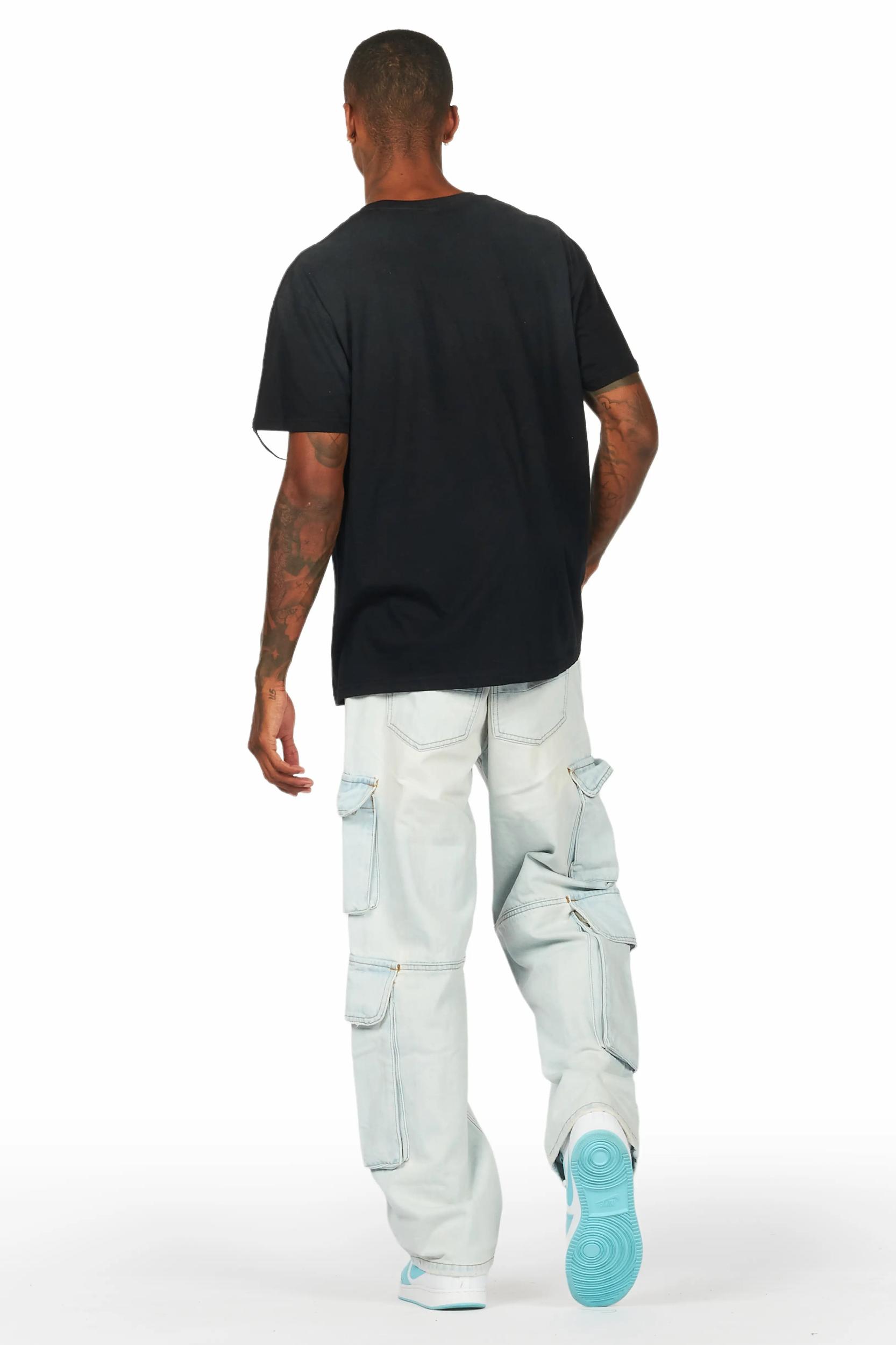 Gregor Blue Baggy Fit Cargo Jean Male Product Image