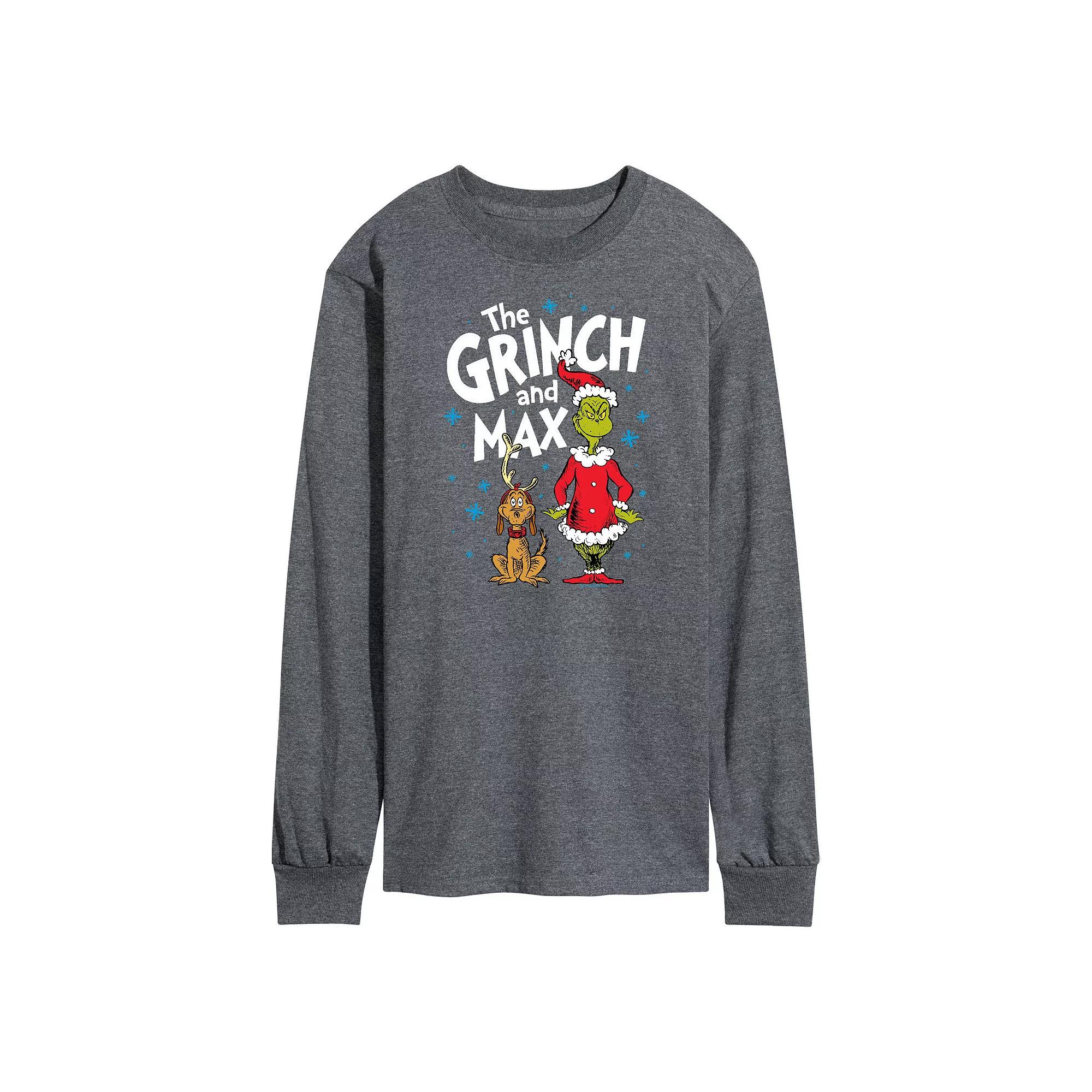 Men's Dr. Seuss The Grinch and Max Long Sleeve Tee,  Product Image
