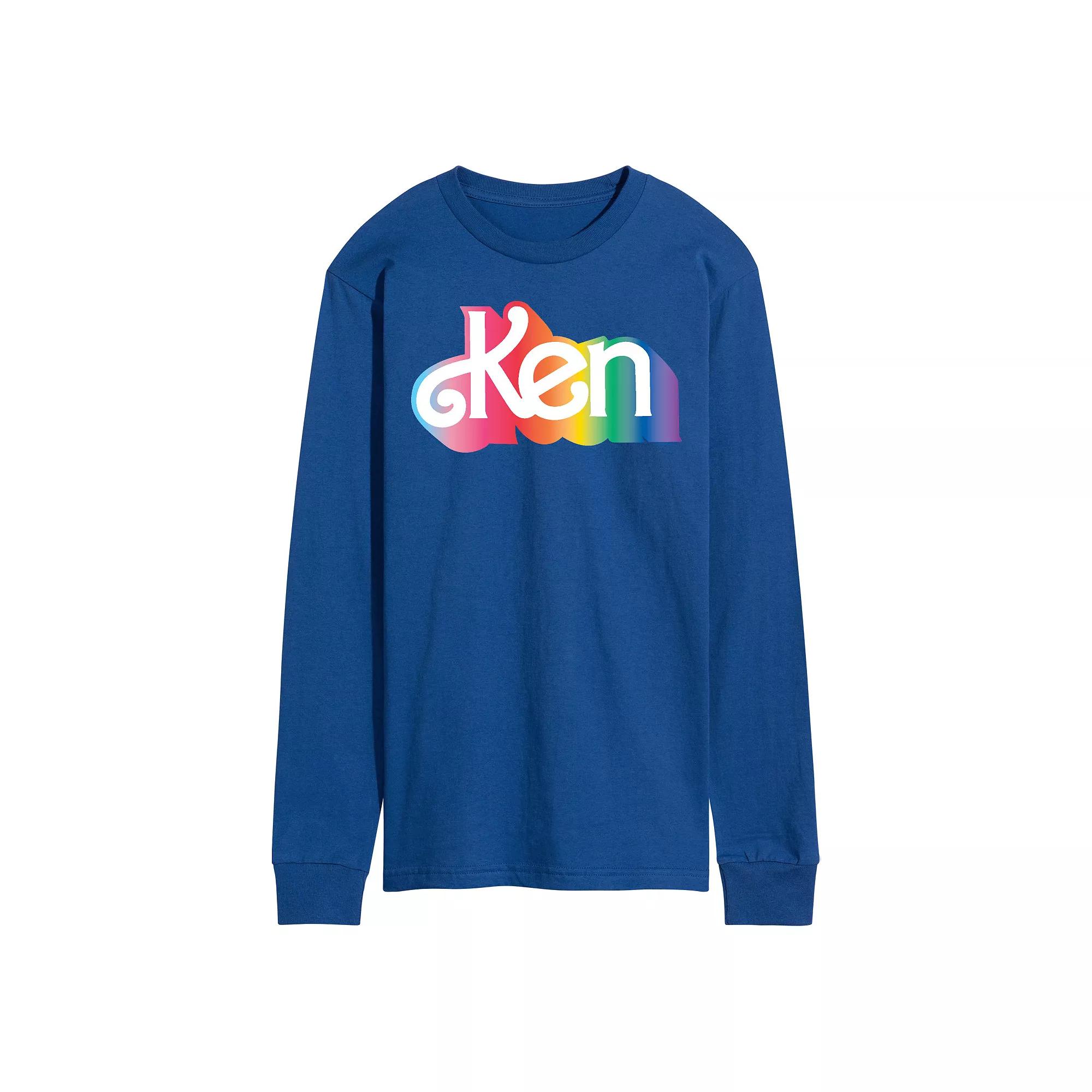 Men's Barbie Ken Logo Long Sleeve Graphic Tee,  Product Image