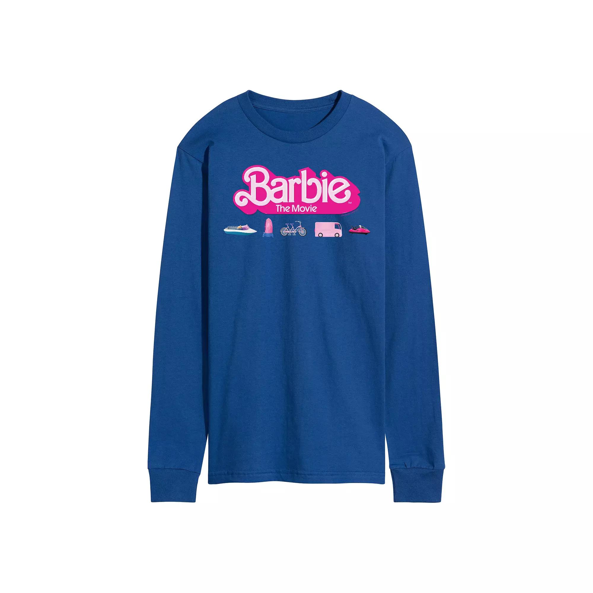 Men's Barbie Theatrical Vehicles Long Sleeve Graphic Tee,  Product Image