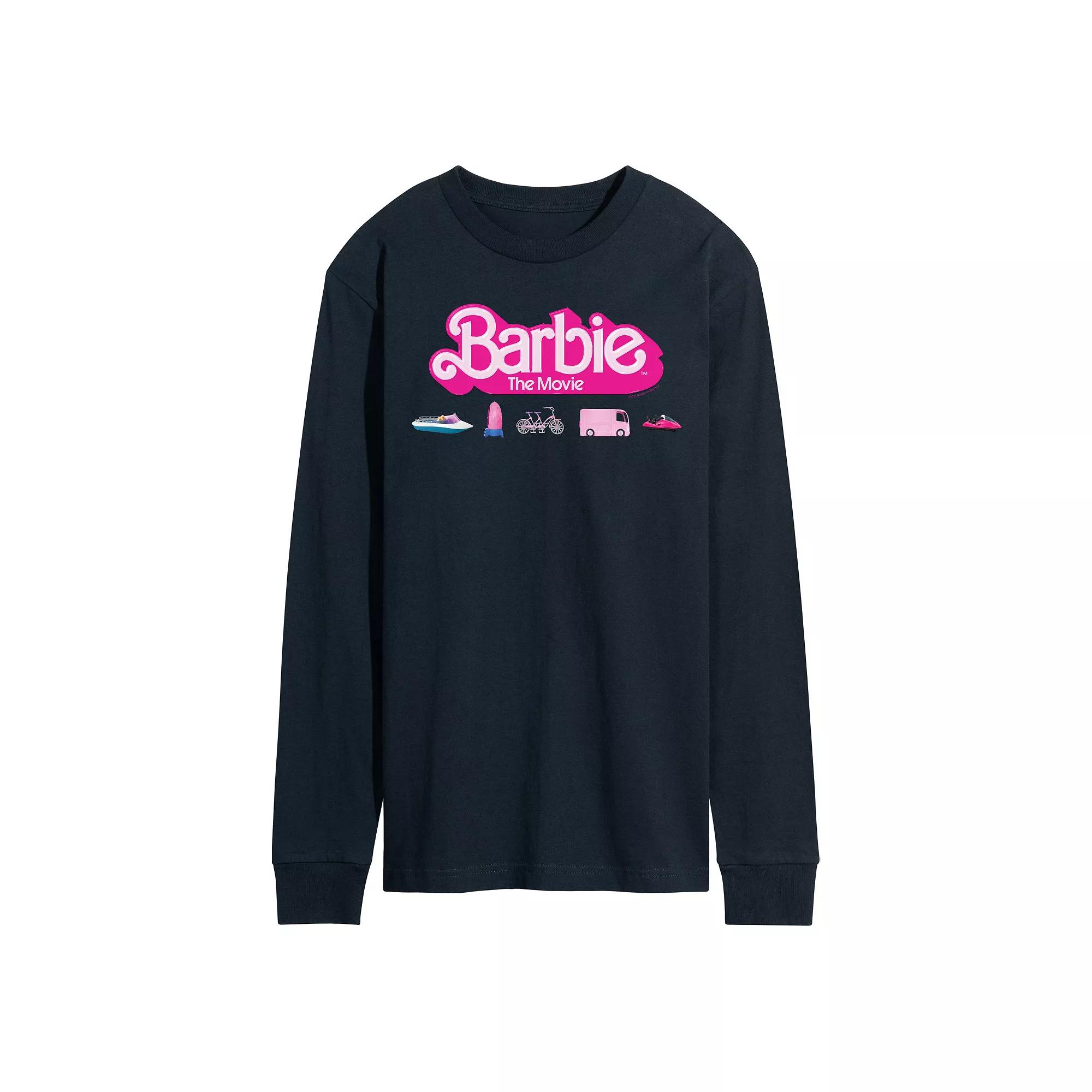 Men's Barbie Theatrical Vehicles Long Sleeve Graphic Tee,  Product Image