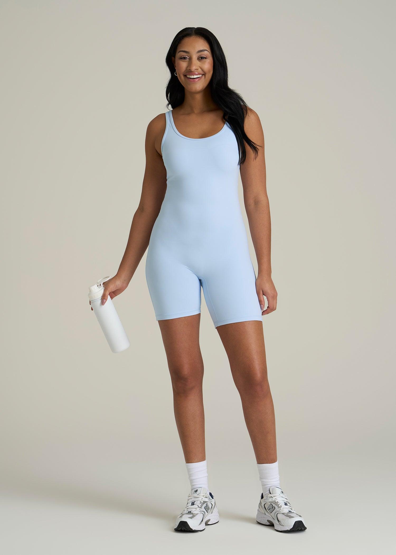 Balance Scoopneck Romper for Tall Women in Ice Blue Female Product Image