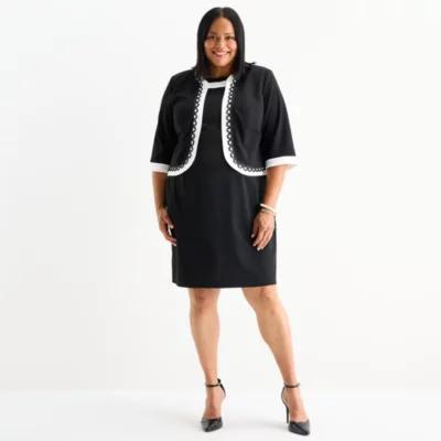 Maya Brooke Womens Jacket Dress Plus Product Image