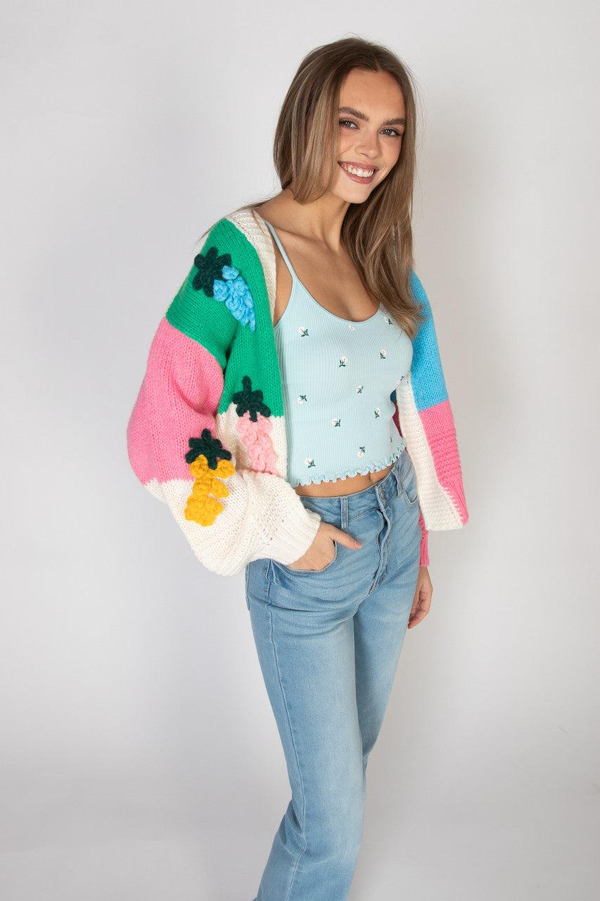 Rainbow Fruit 3D Applique Cardigan Product Image