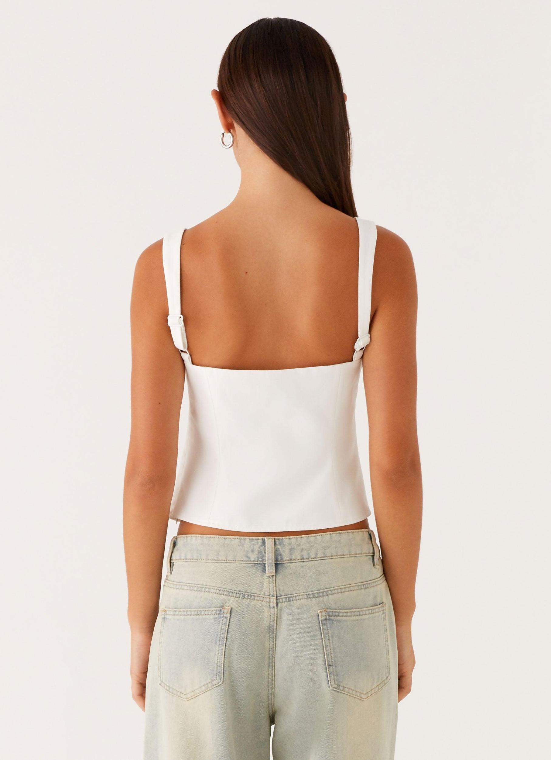 Pia Cut Out Top - White Product Image