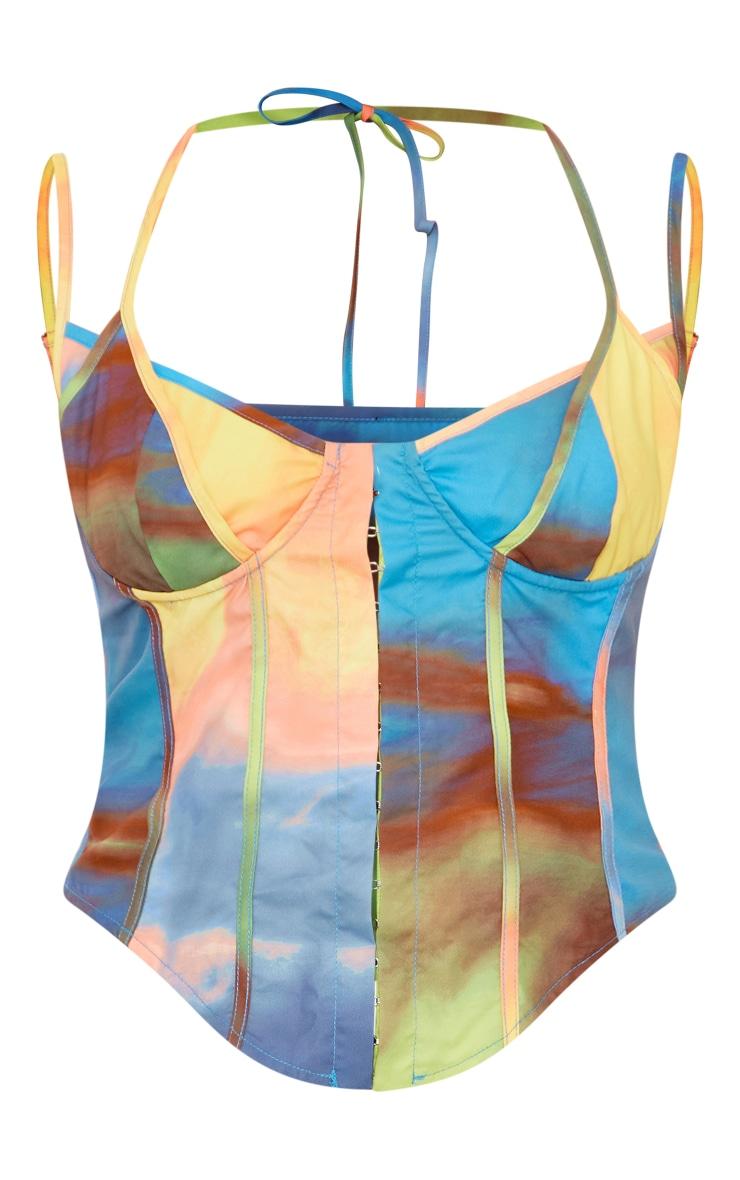  Lime Ombre Print Woven Under Wire Hook And Eye Long Top Product Image