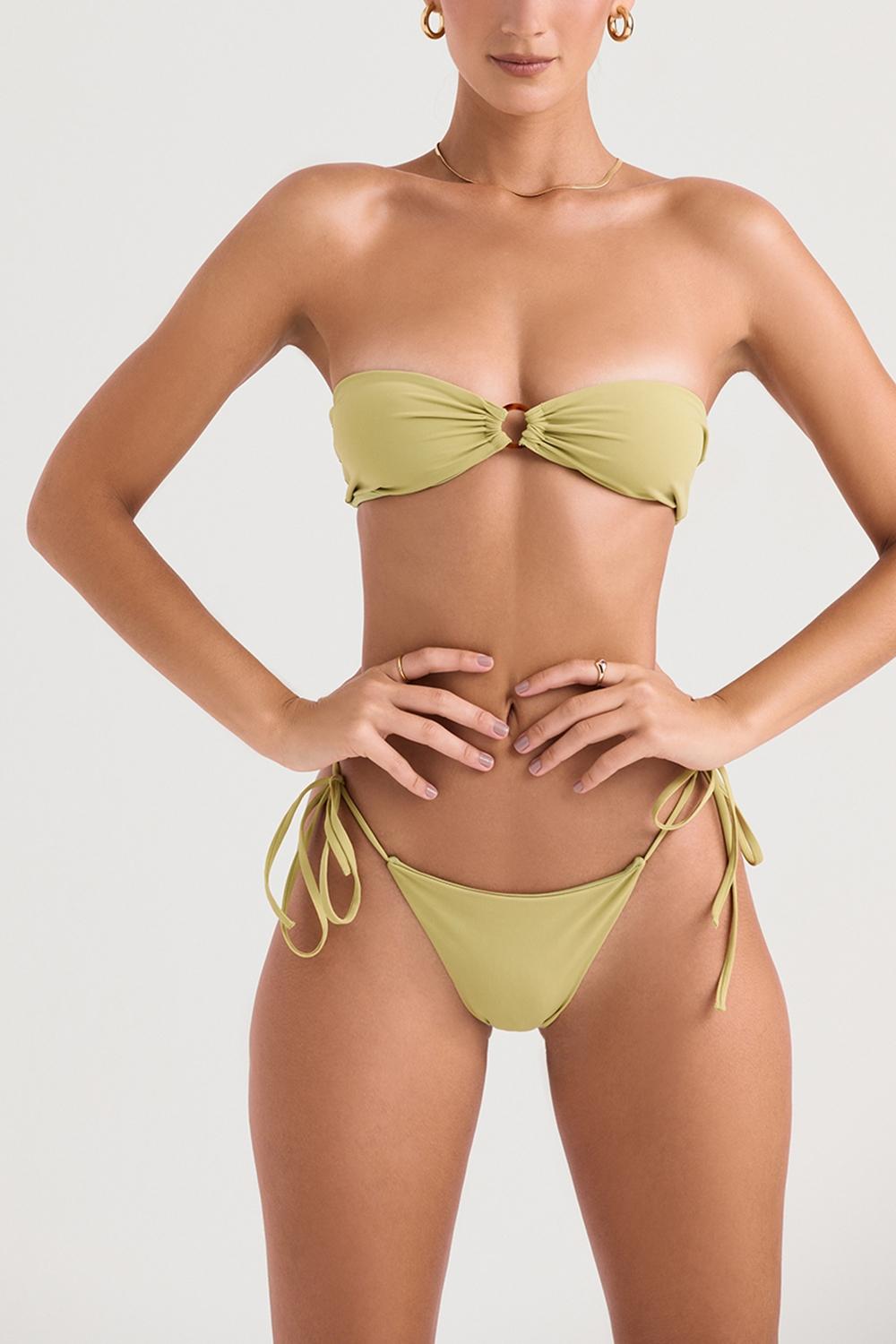 Tropez  olive halter neck bikini top Product Image