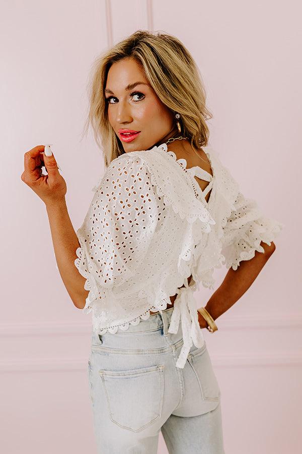 Romantic Story Eyelet Crop Top Product Image