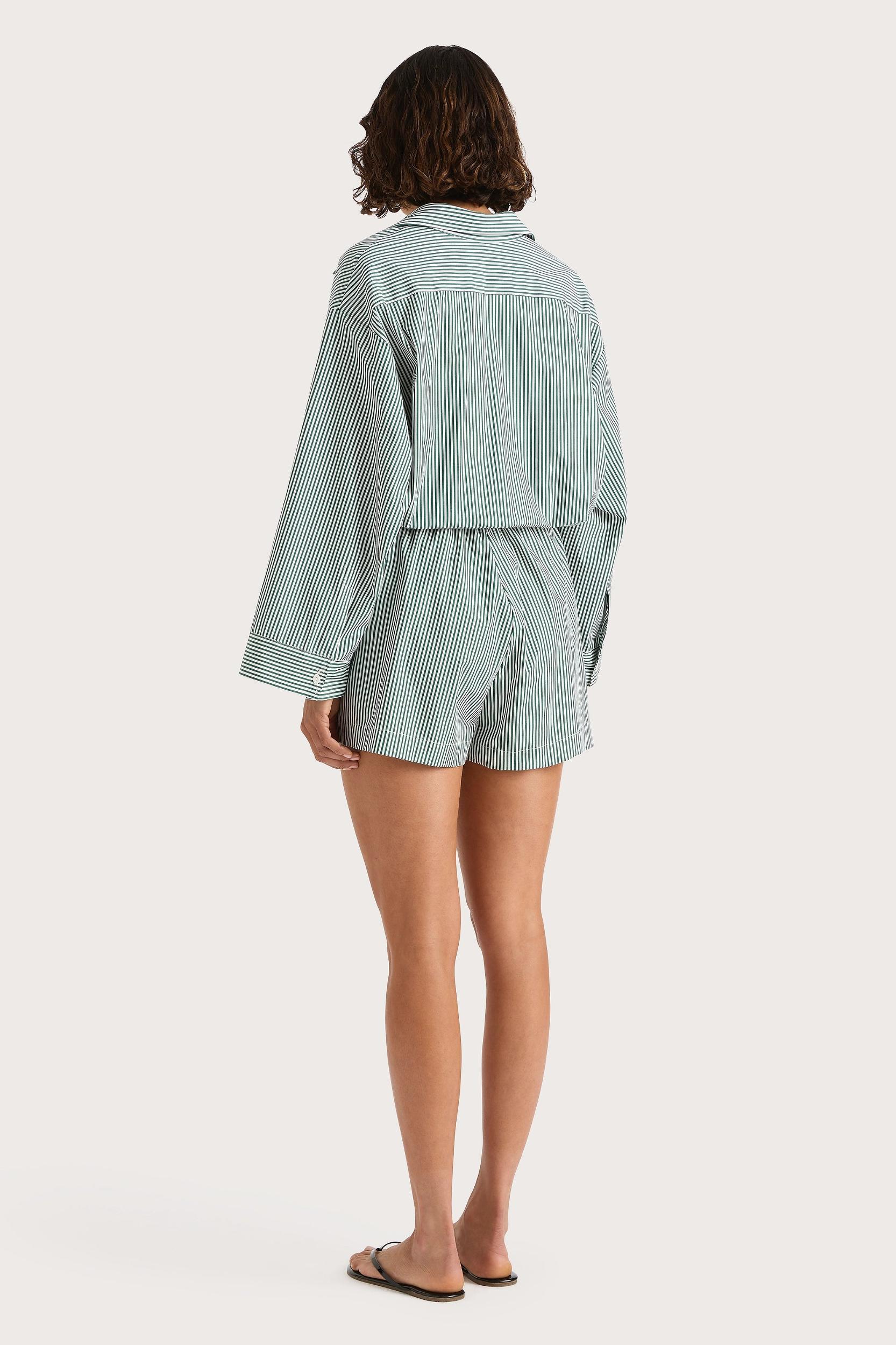 Freja Playsuit Green Stripe - Final Sale Product Image