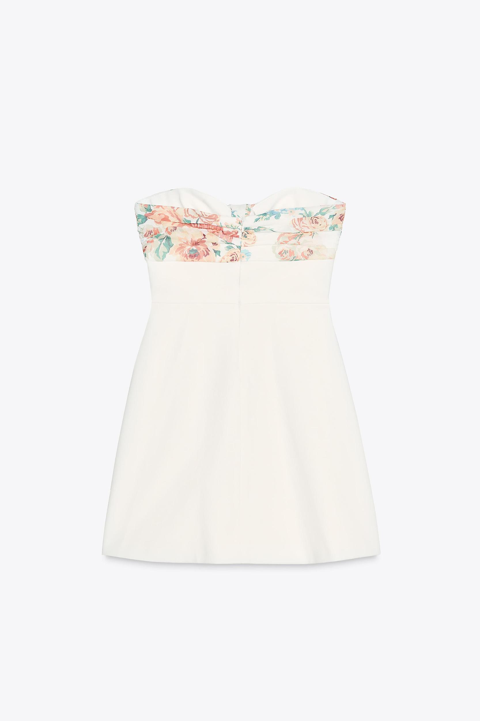 FLORAL PRINT HANKERCHIEF MINI DRESS Product Image