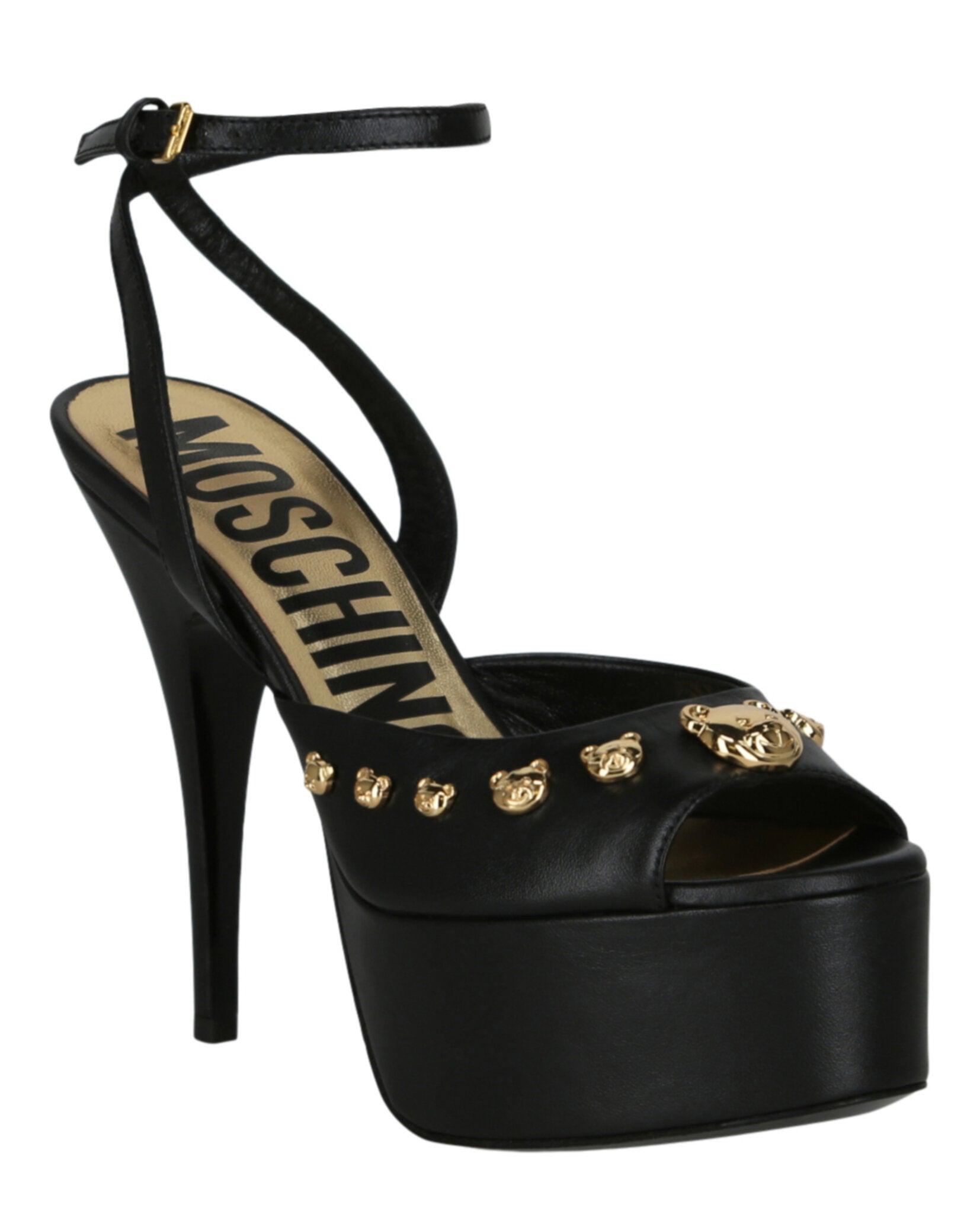 Moschino Teddy Studs Platform Heel Sandals Female Product Image