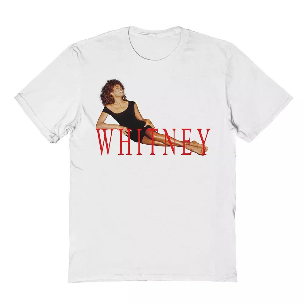 Men's Whitney Houston Vintage Graphic Tee, Size: Large, White Product Image