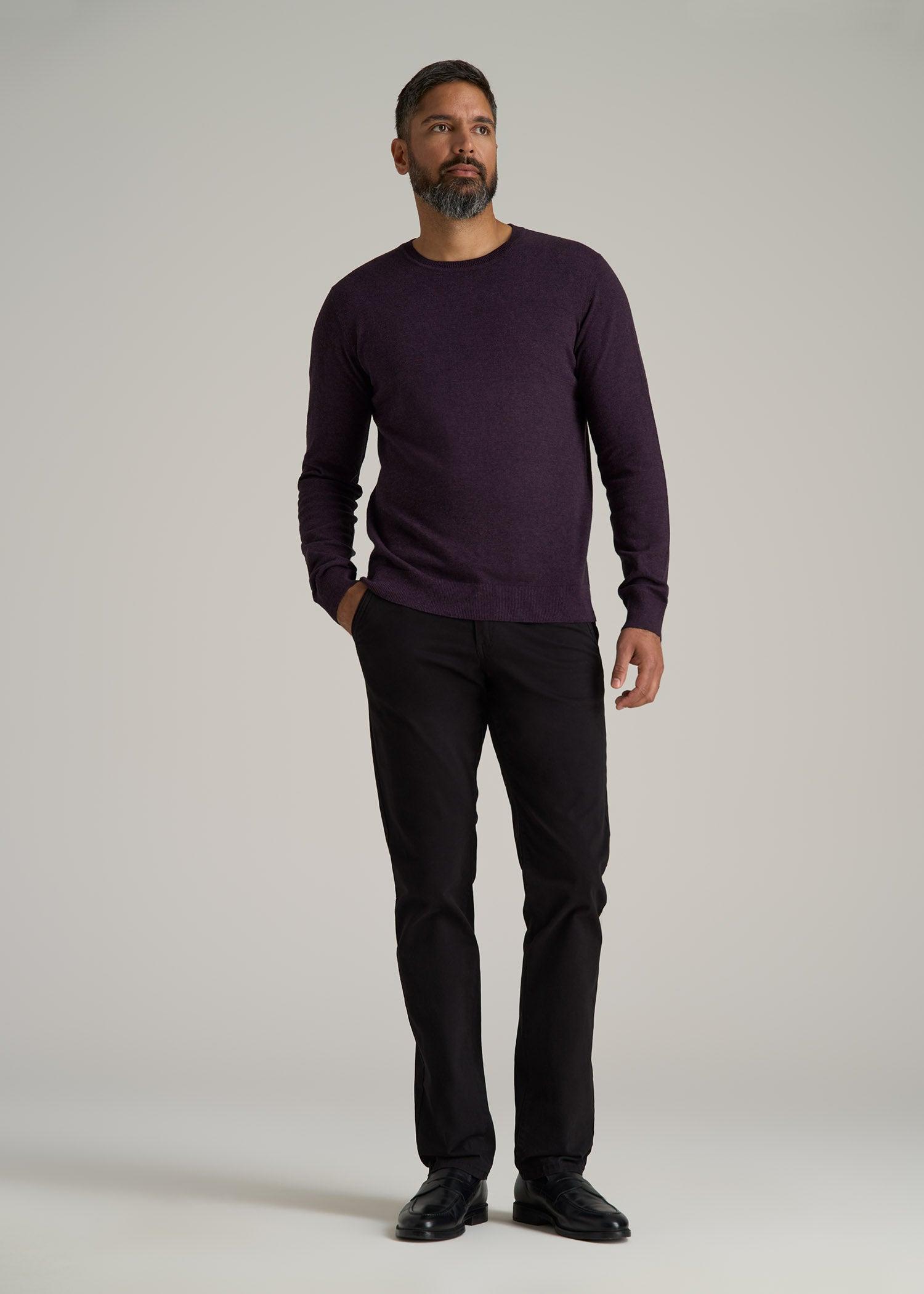 Everyday Crewneck Tall Men's Sweater in Midnight Plum Male Product Image