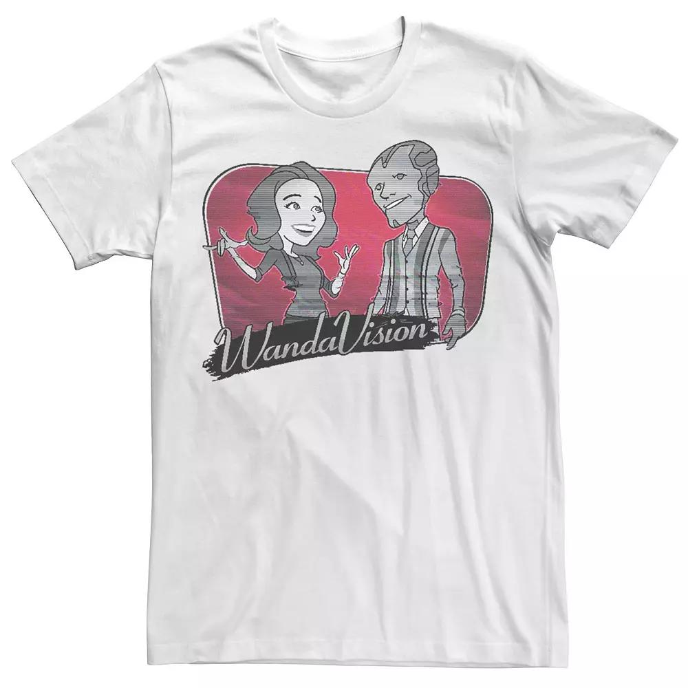 Men's Marvel WandaVision Scarlet Character Splash Tee, Size: Small, White Product Image