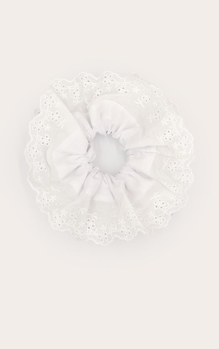 Cream Floral Broidery Anglaise Scrunchie Product Image