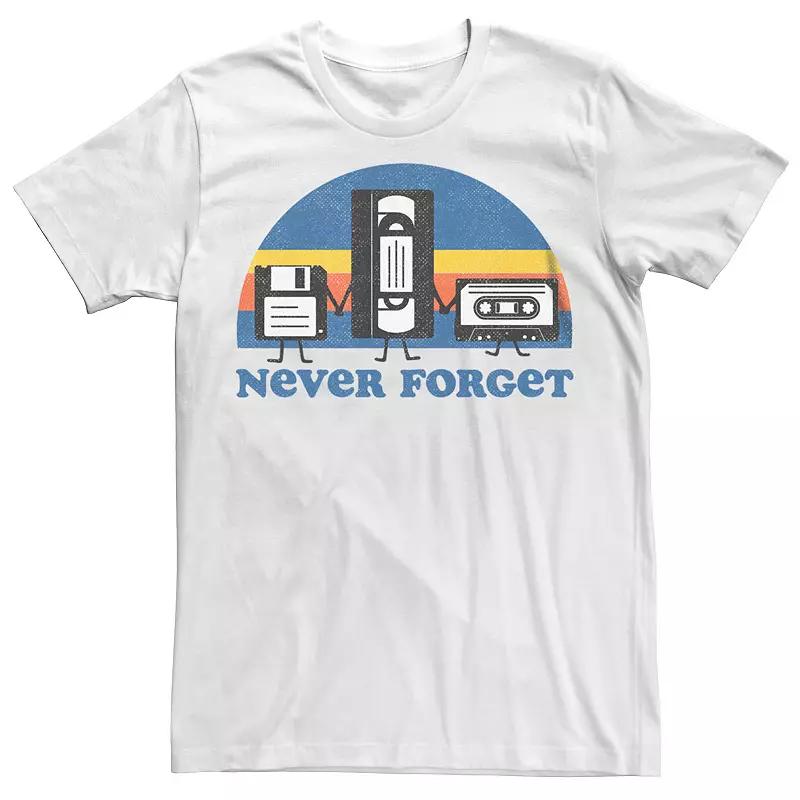 Men's Never Forget Retro Media Graphic Tee, Size: XL, White Product Image