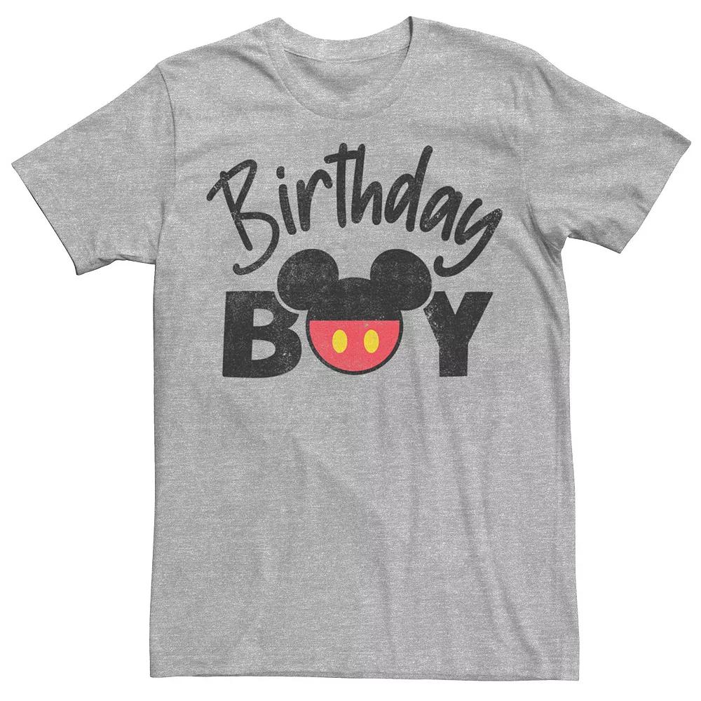Disney's Mickey & Friends Birthday Boy Mickey Men's Tee, Size: XS, Athletic Grey Product Image