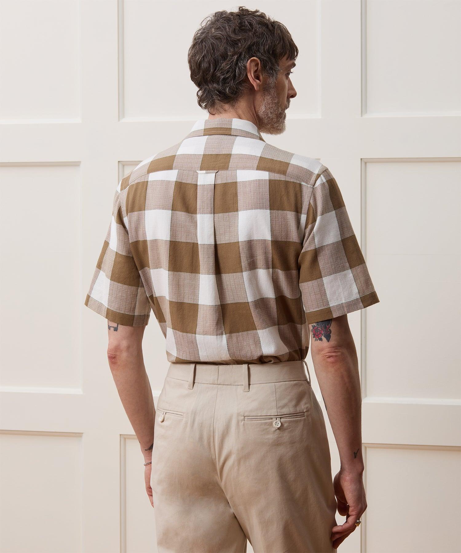 Cotton Check Camp Collar Shirt Product Image