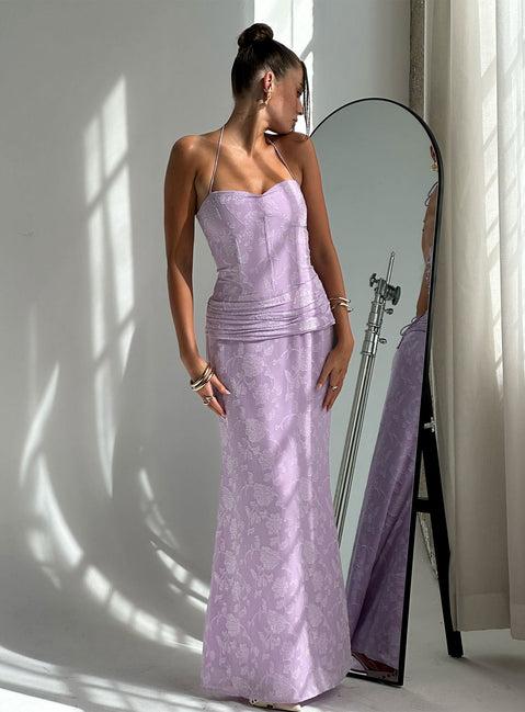 Love From Portofino Corset Maxi Dress Lilac Product Image