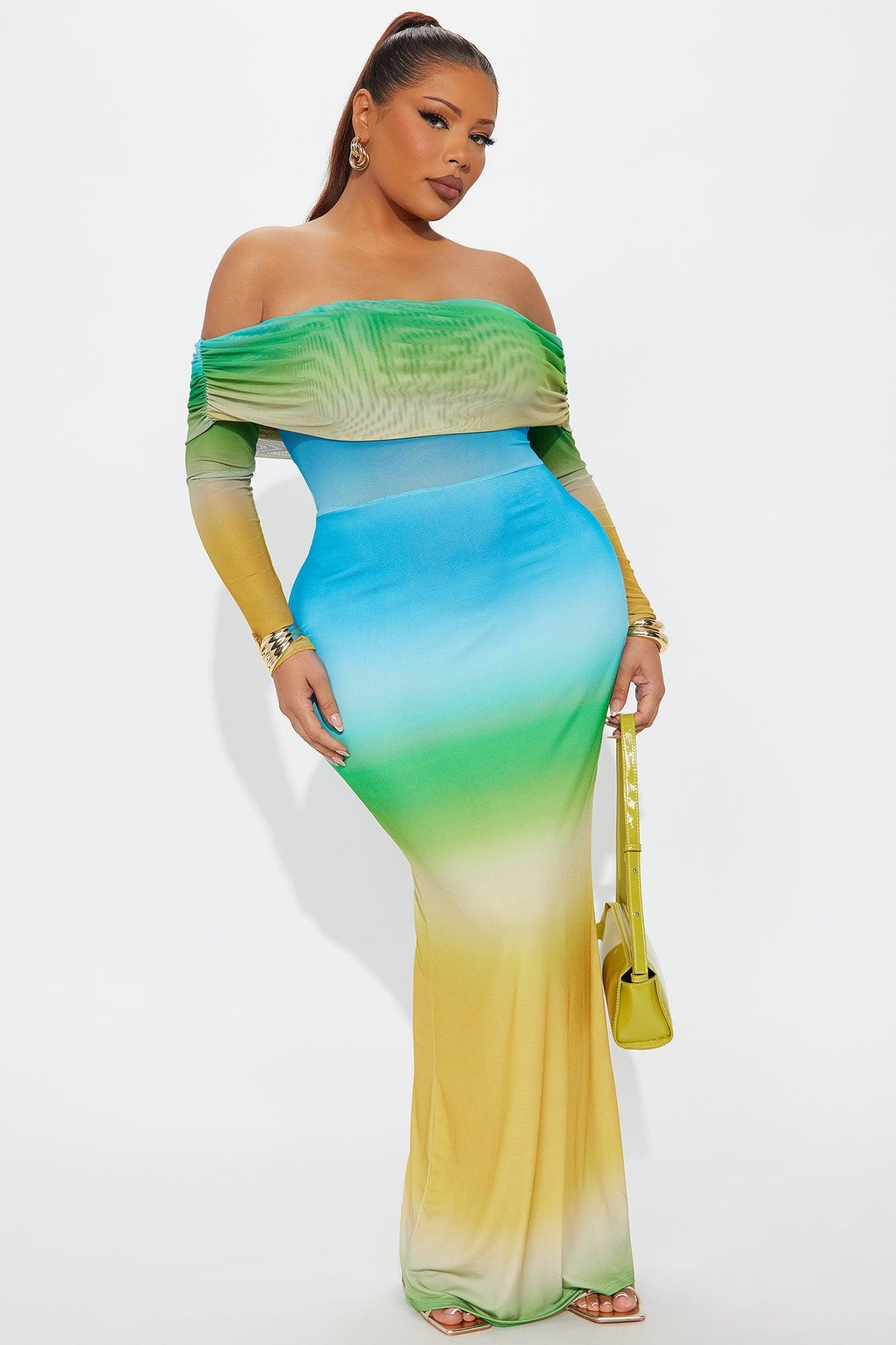 Sunset Walks Ombre Maxi Dress - Blue/combo Female Product Image