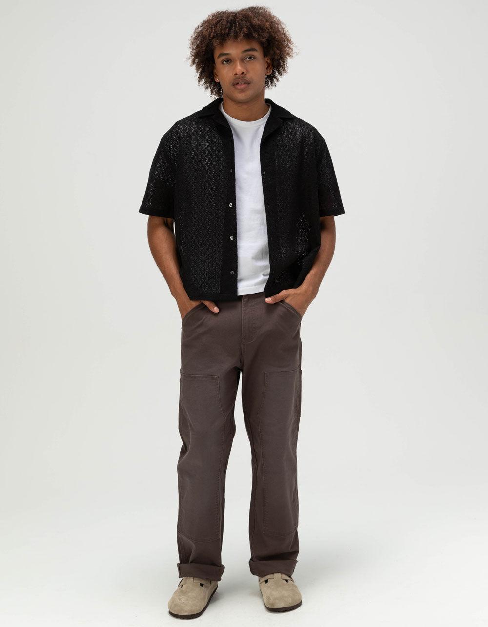 RSQ Mens Lace Camp Shirt - BLACK Product Image