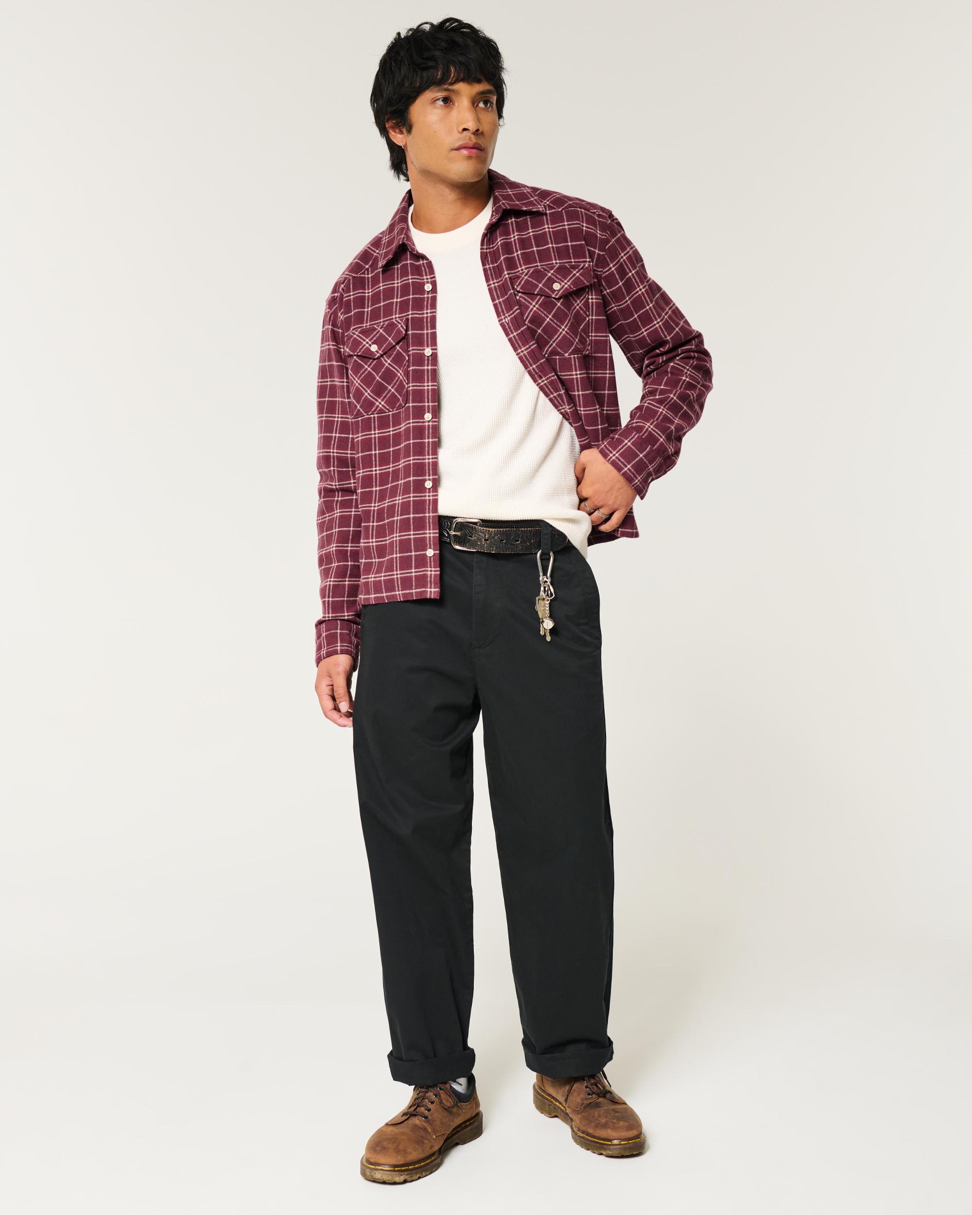 Crop Flannel Shirt Product Image