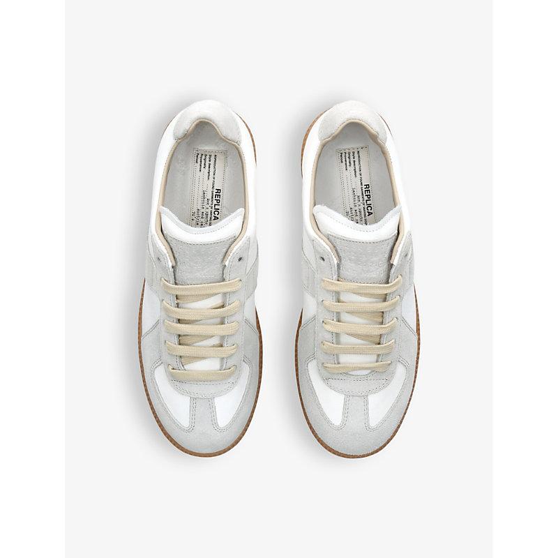 MAISON MARGIELA Replica Leather And Suede Sneakers In White Product Image