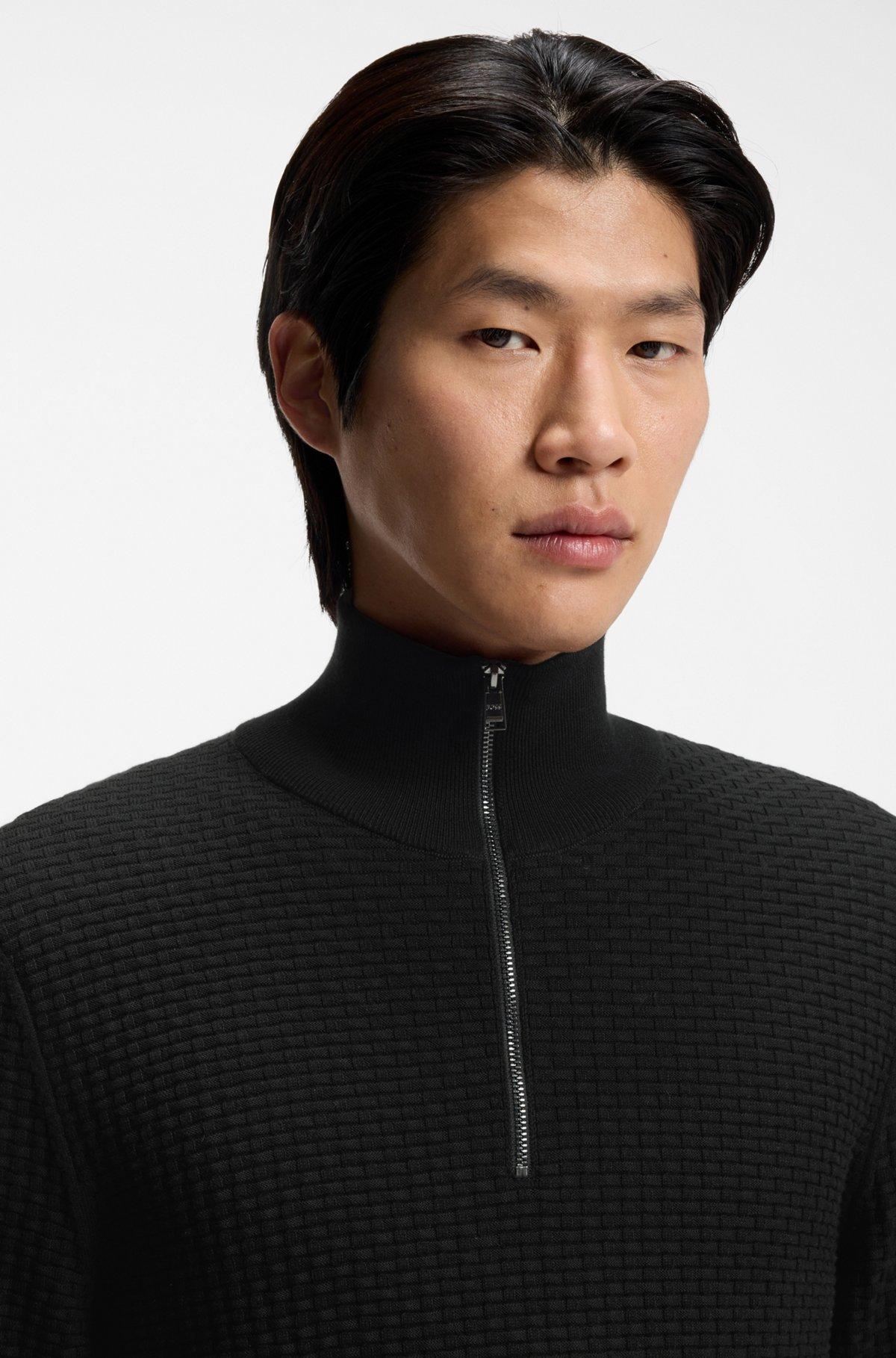Quarter-zip sweater in cotton Product Image