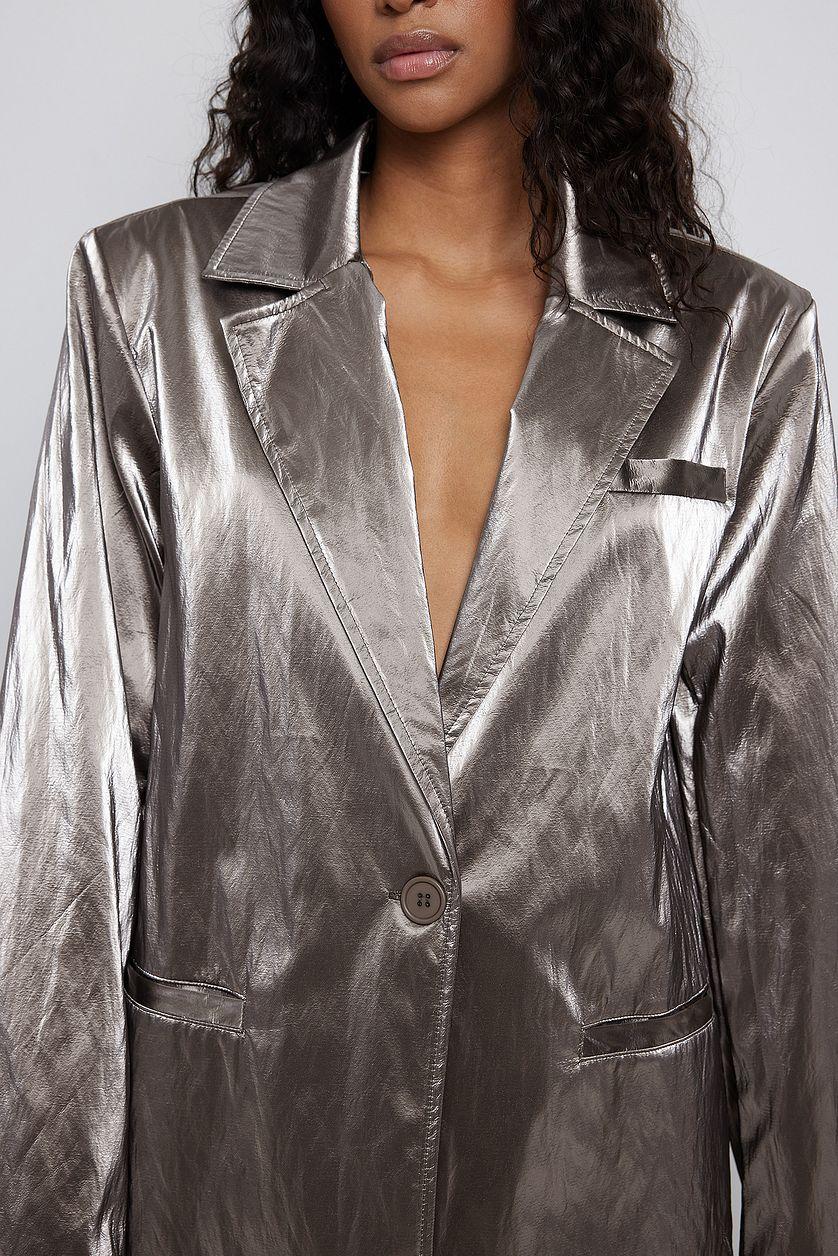 Boxy Silver Blazer Product Image