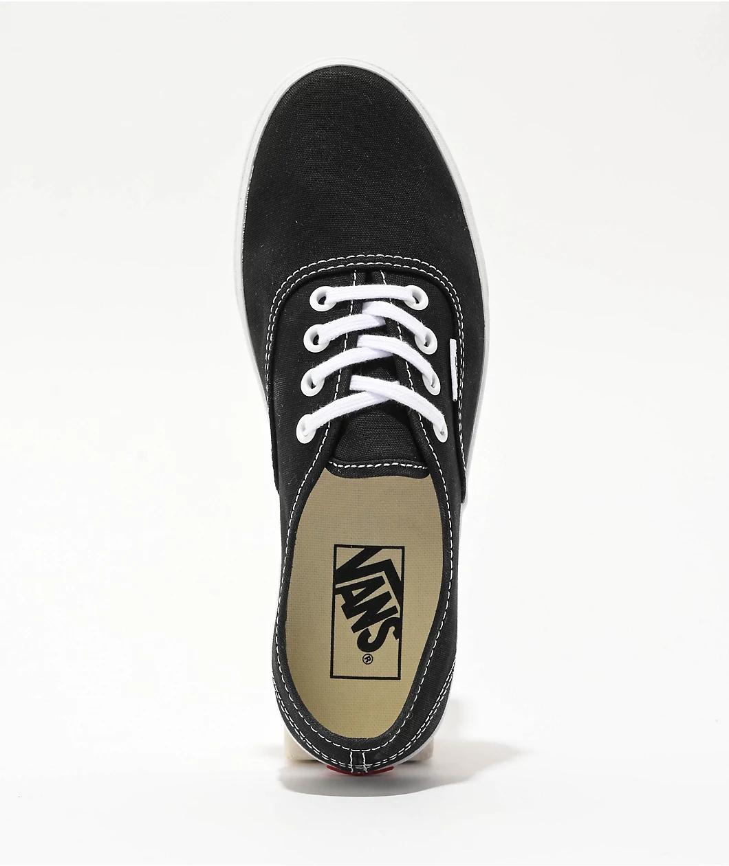 Vans Authentic Lowpro Black & White Skate Shoes Product Image