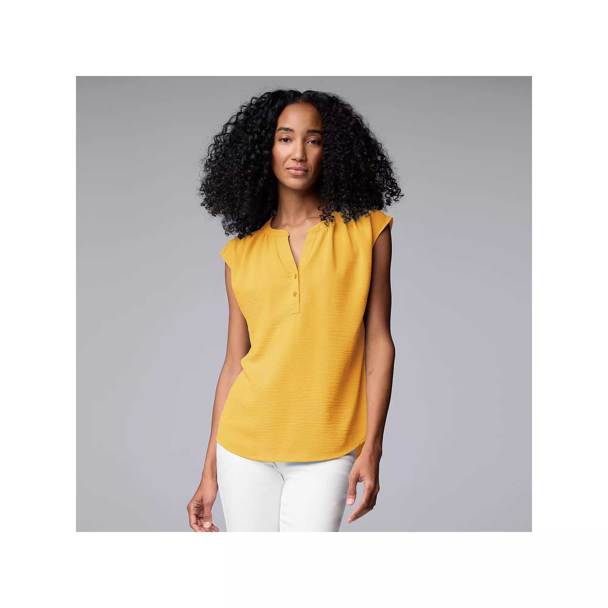 Women's Simply Vera Vera Wang Dolman Popover Top, Size: XL, Yolk Yellow Product Image