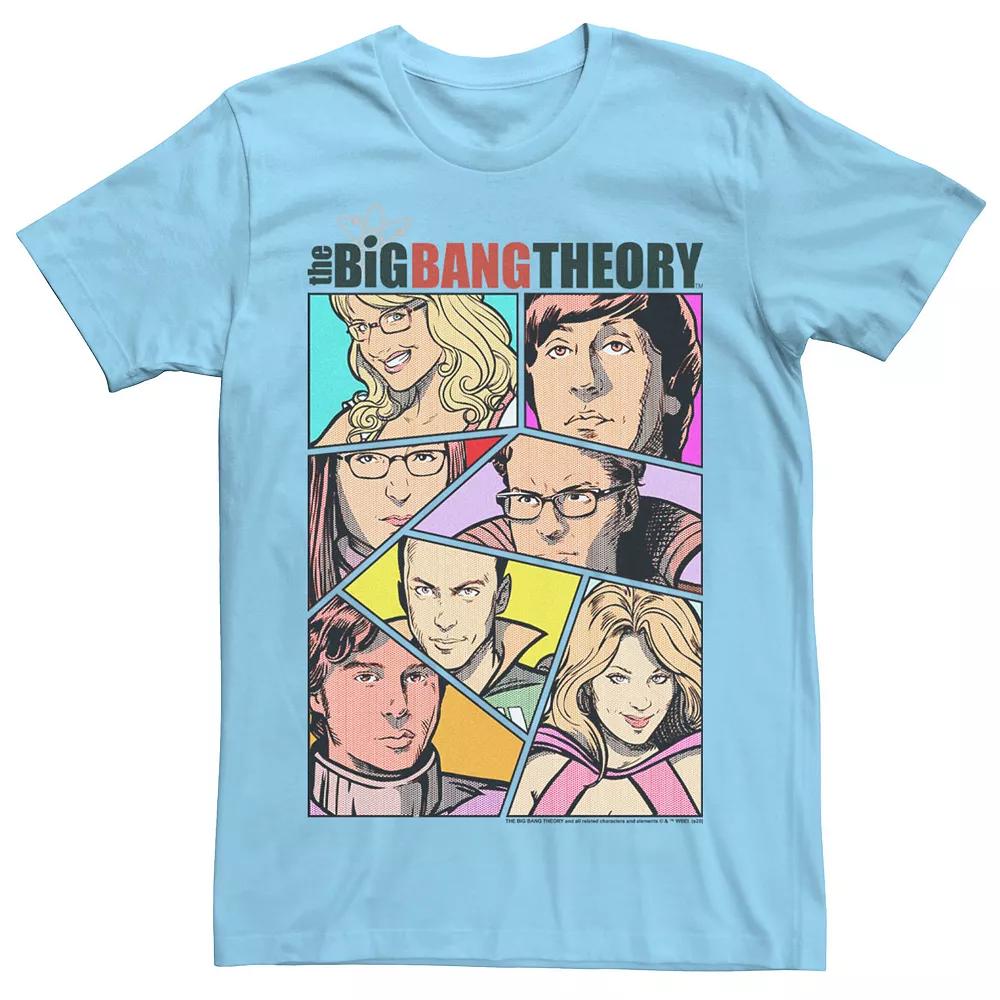 Men's The Big Bang Theory Comic Group Cut Up Tee, Size: XXL, Light Blue Product Image