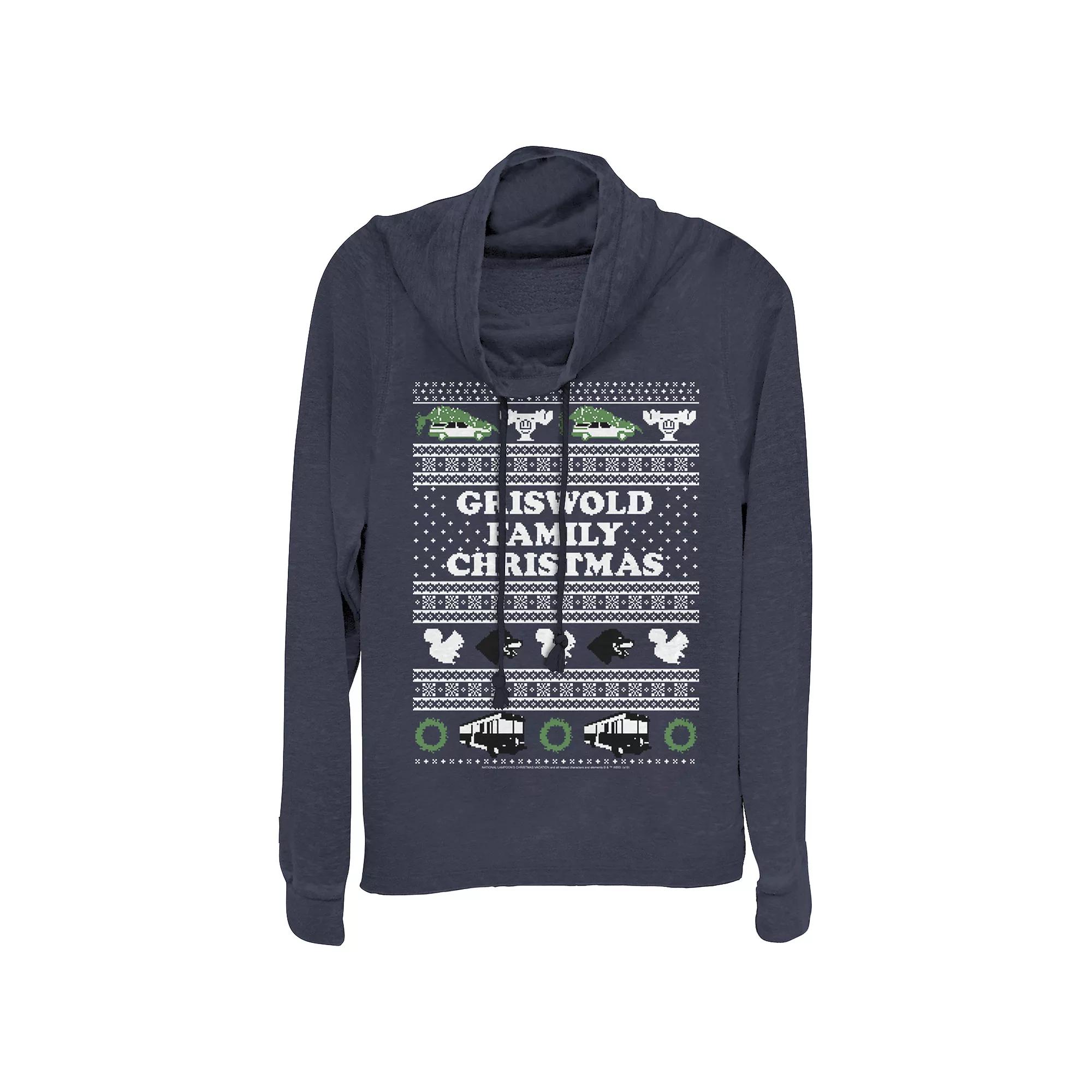 Women's Plus Christmas Vacation Griswold Family Christmas Cowlneck Graphic Lightweight Long Sleeve, Girl's,  Product Image