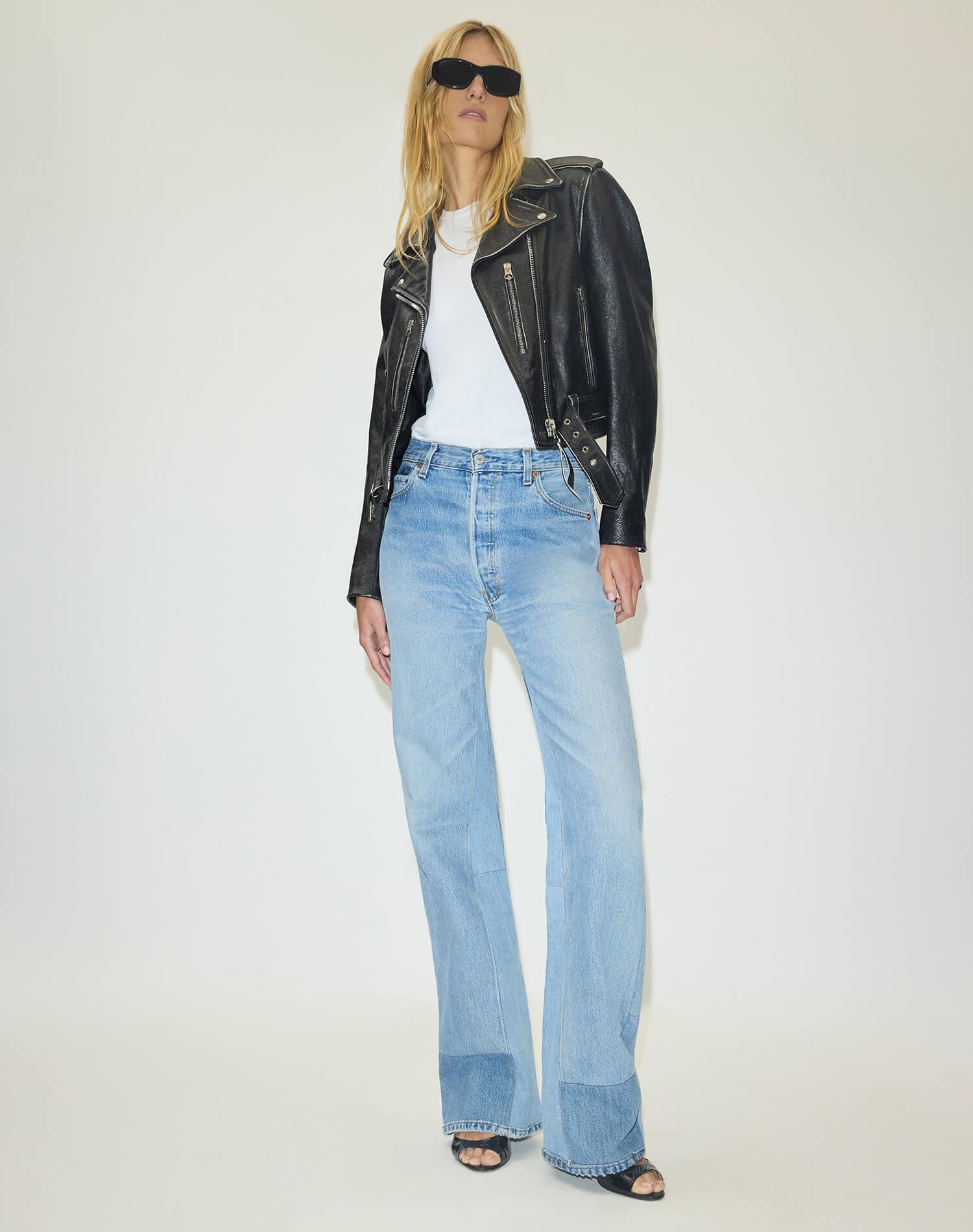 Leather Moto Jacket - Vintage Black Product Image