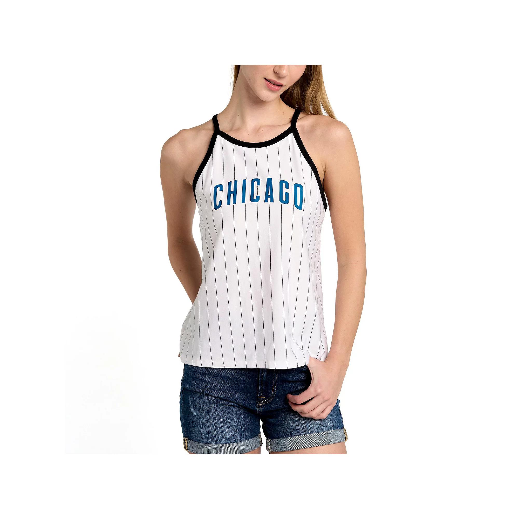 Women's Lusso White Chicago Cubs Nahla Tank Top,  Product Image