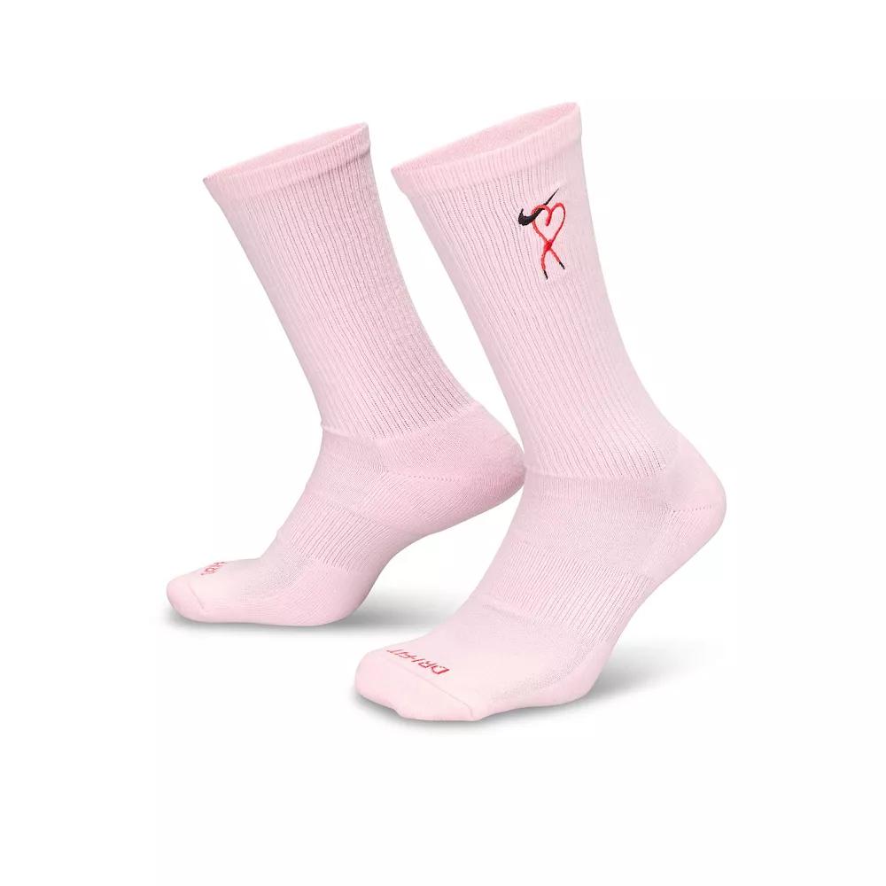 Women's Nike Valentine's Day Crew Socks 1-Pack, Size: Medium, Pink Foam Product Image