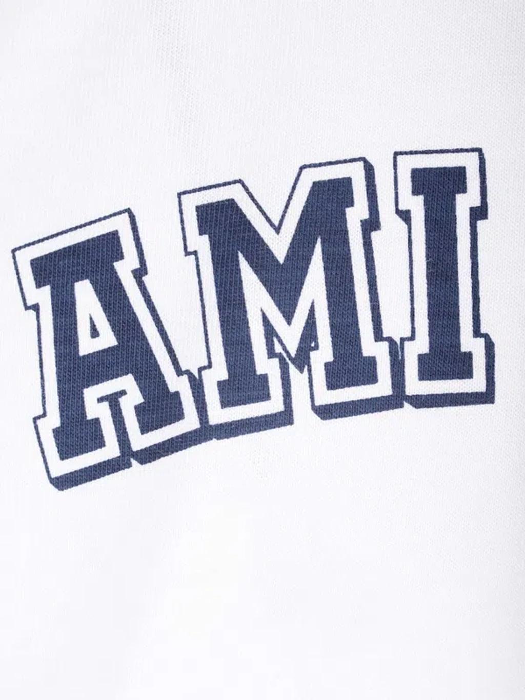 AMI ALEXANDRE MATTIUSSI Ami Paris Organic Cotton Logo Graphic T-shirt In White Product Image