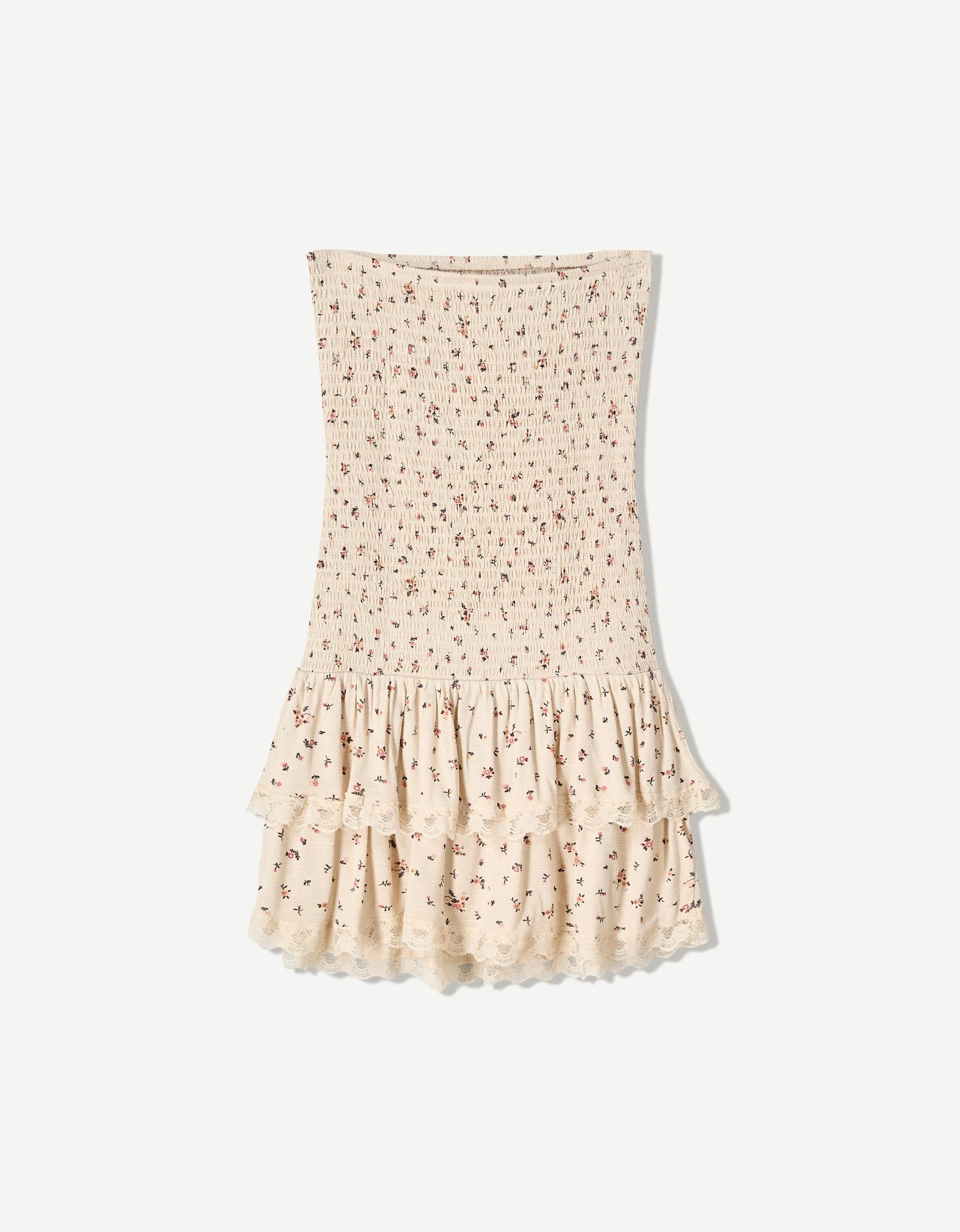 Ruffled off-the-shoulder mini dress Product Image