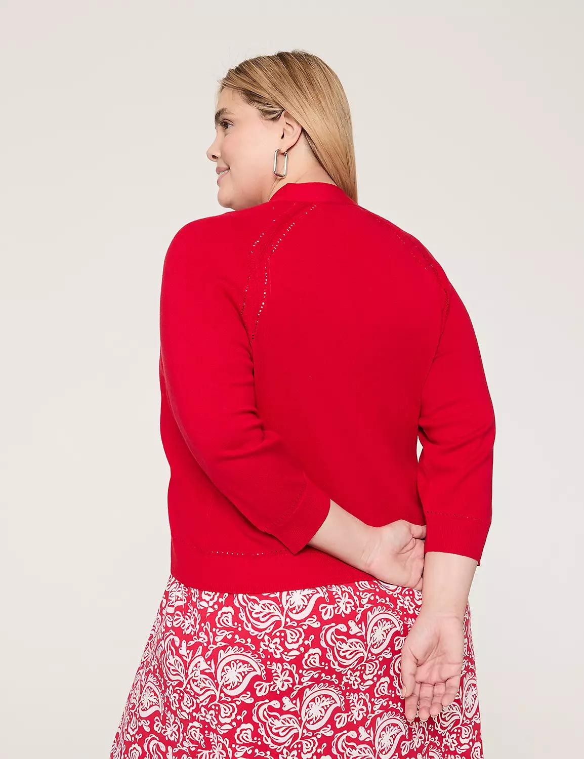 3/4-Sleeve Open-Front Shrug Product Image
