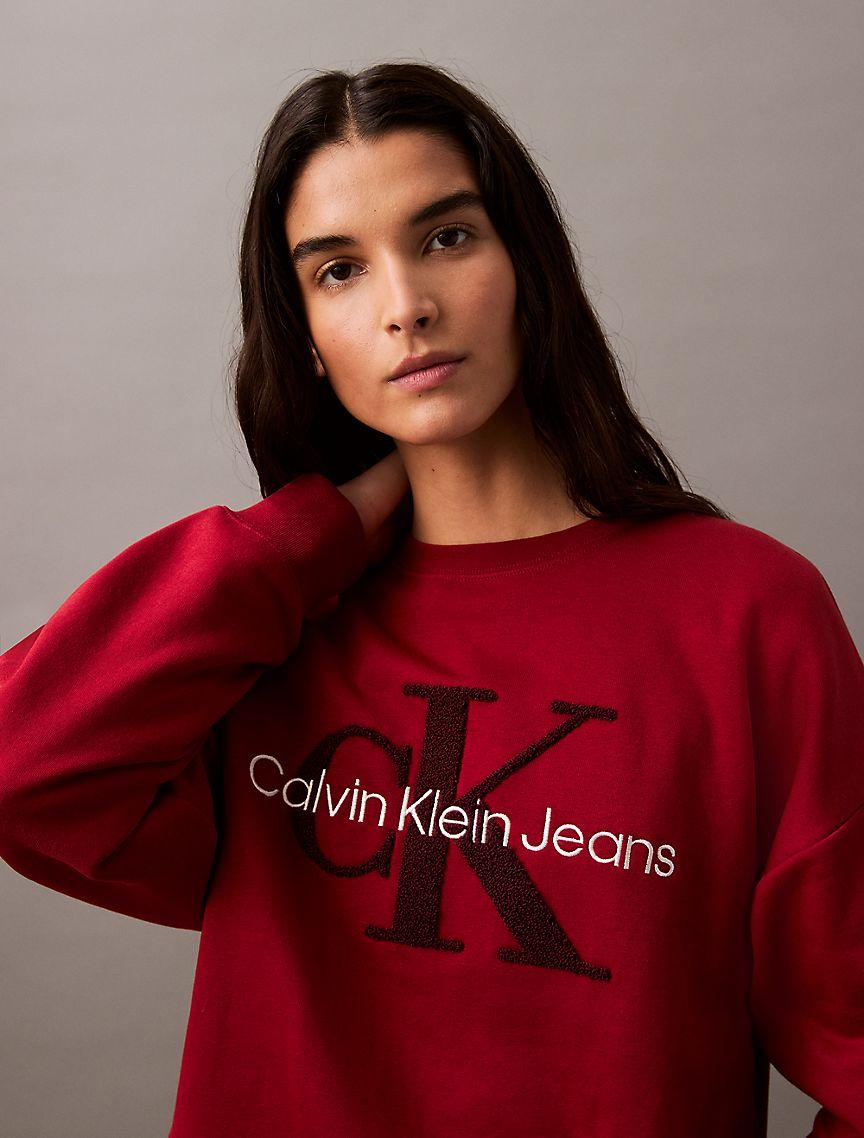 Chenille Monogram Logo Fleece Crewneck Sweatshirt Product Image