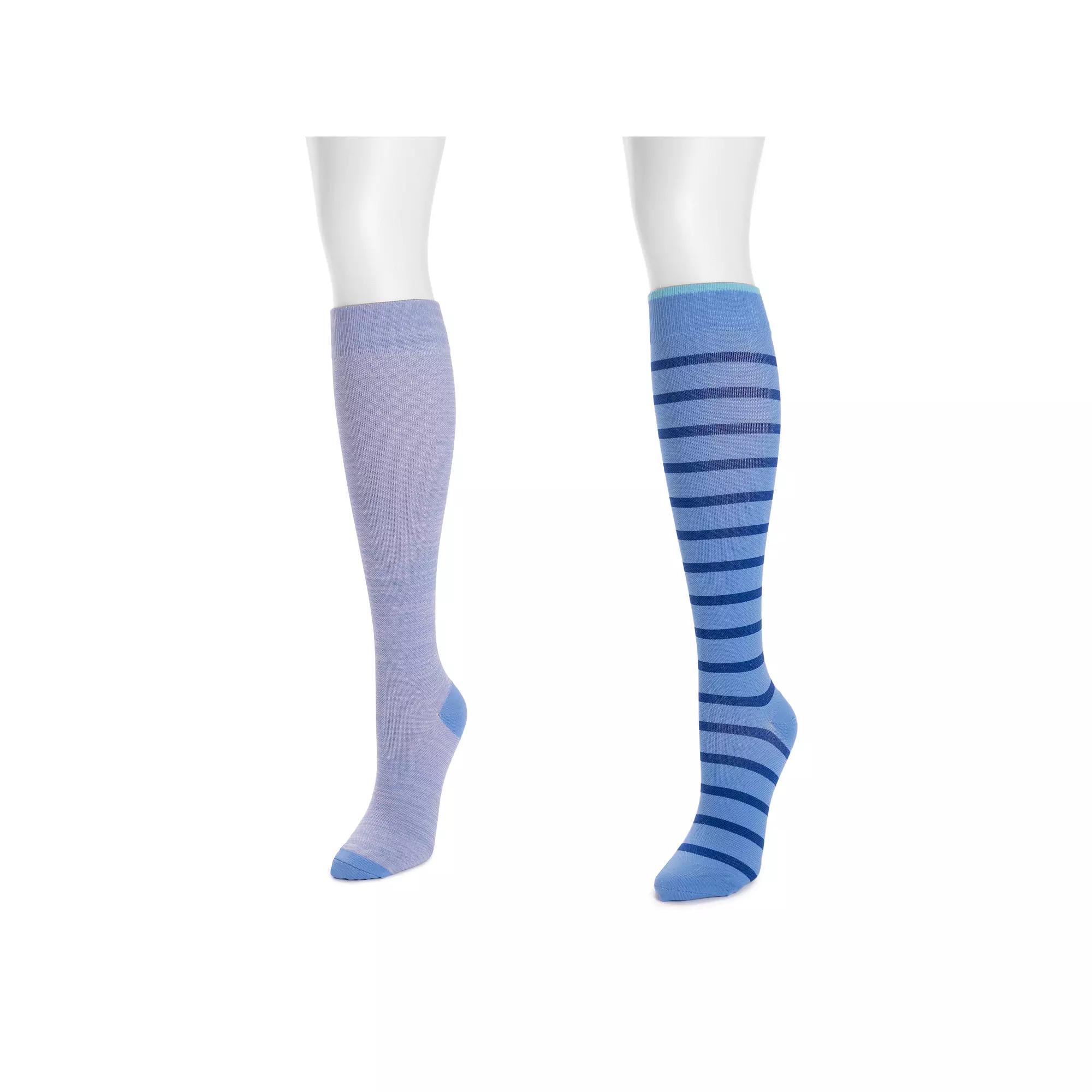 Womens MUK LUKS Nylon Compression Socks 2-Pack Product Image