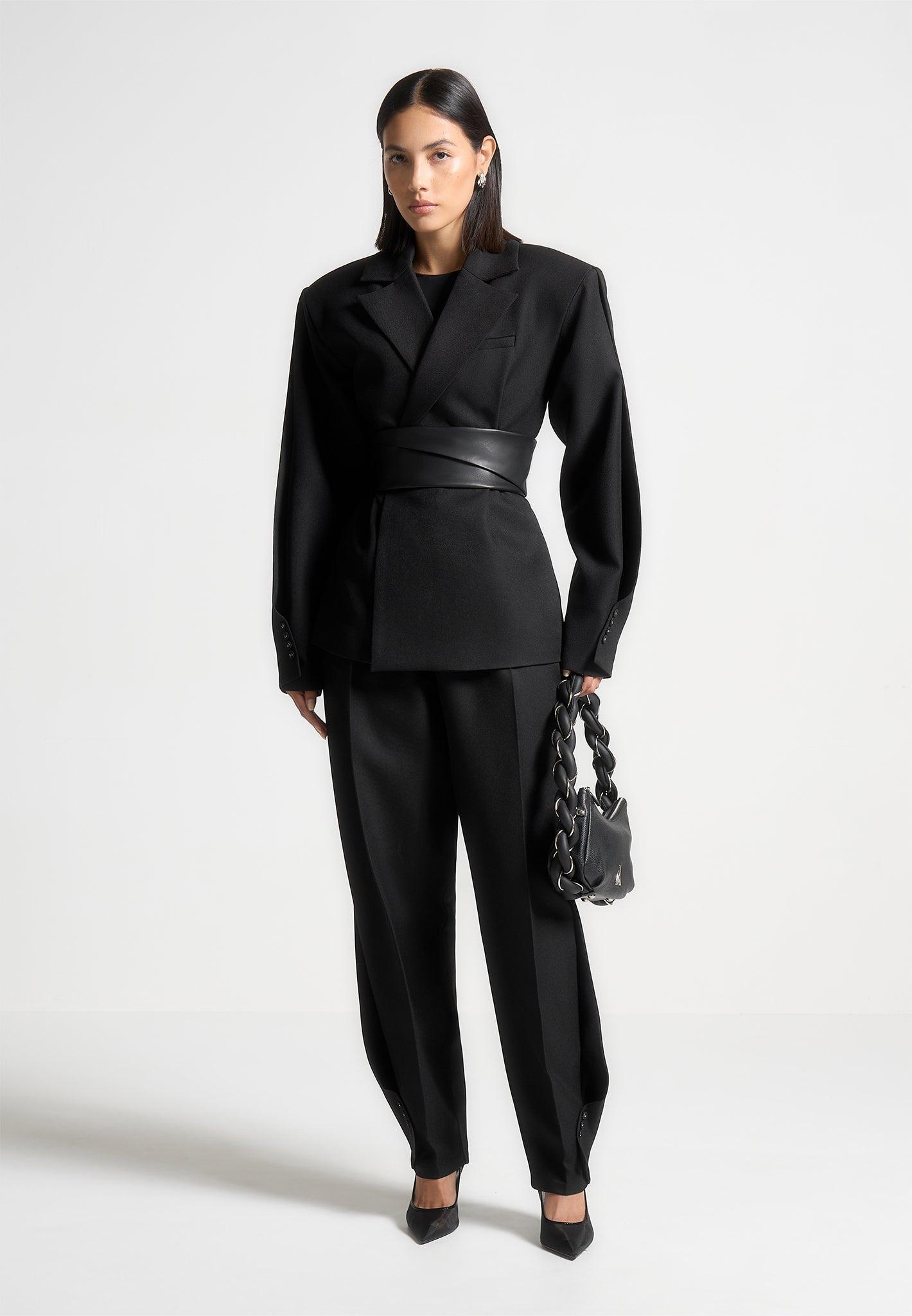 Sophie - Twist Leg Tailored Trousers - Black Female Product Image