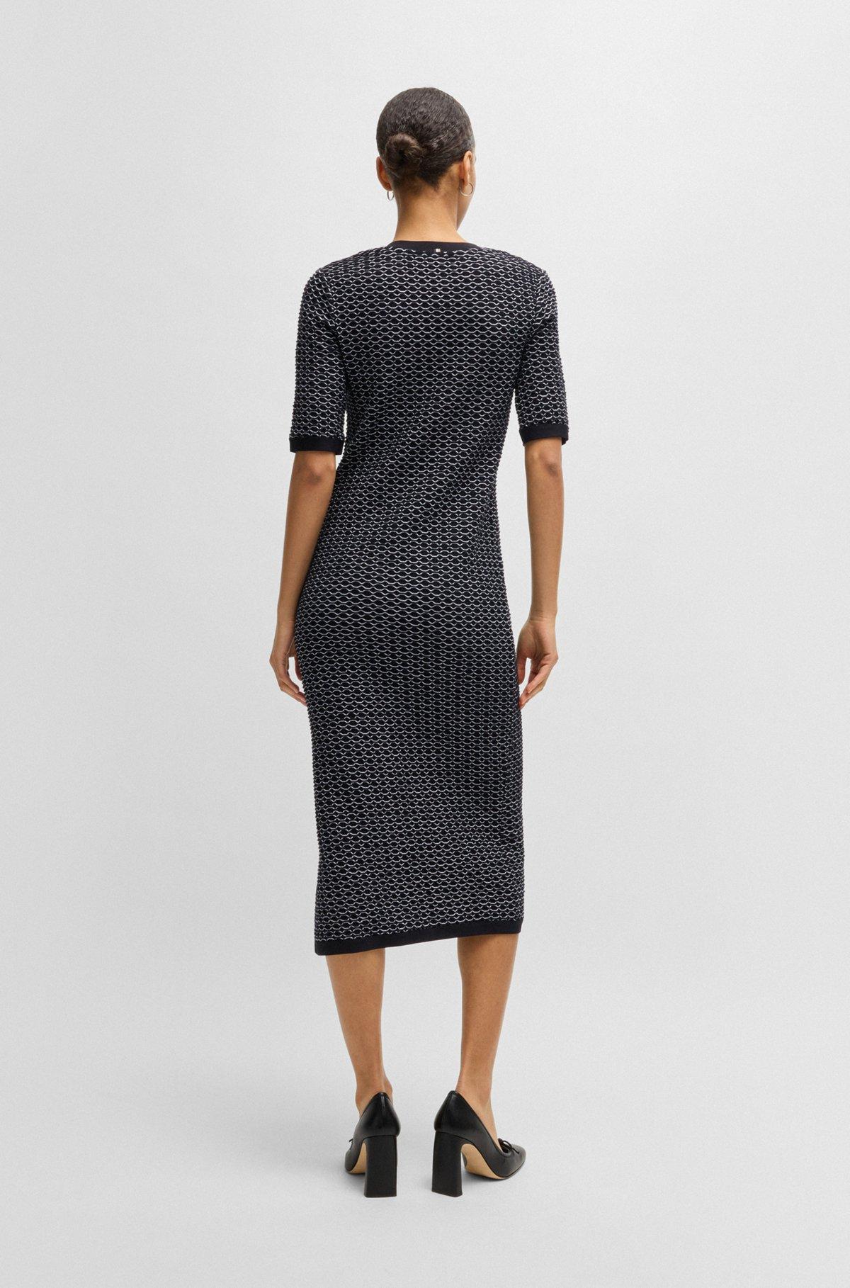 Structured-stripe dress in stretch-cotton jersey Product Image